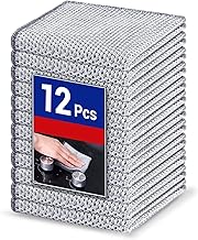 Non Scratch Wire Dish Cloth (Pack of 12), Steel Scrubber for Utensils Cleaning, Multipurpose Wet and Dry Cleaning, Stainless-Steel Dish Wash Scrubber for Washing Dishes, Sinks, Counters