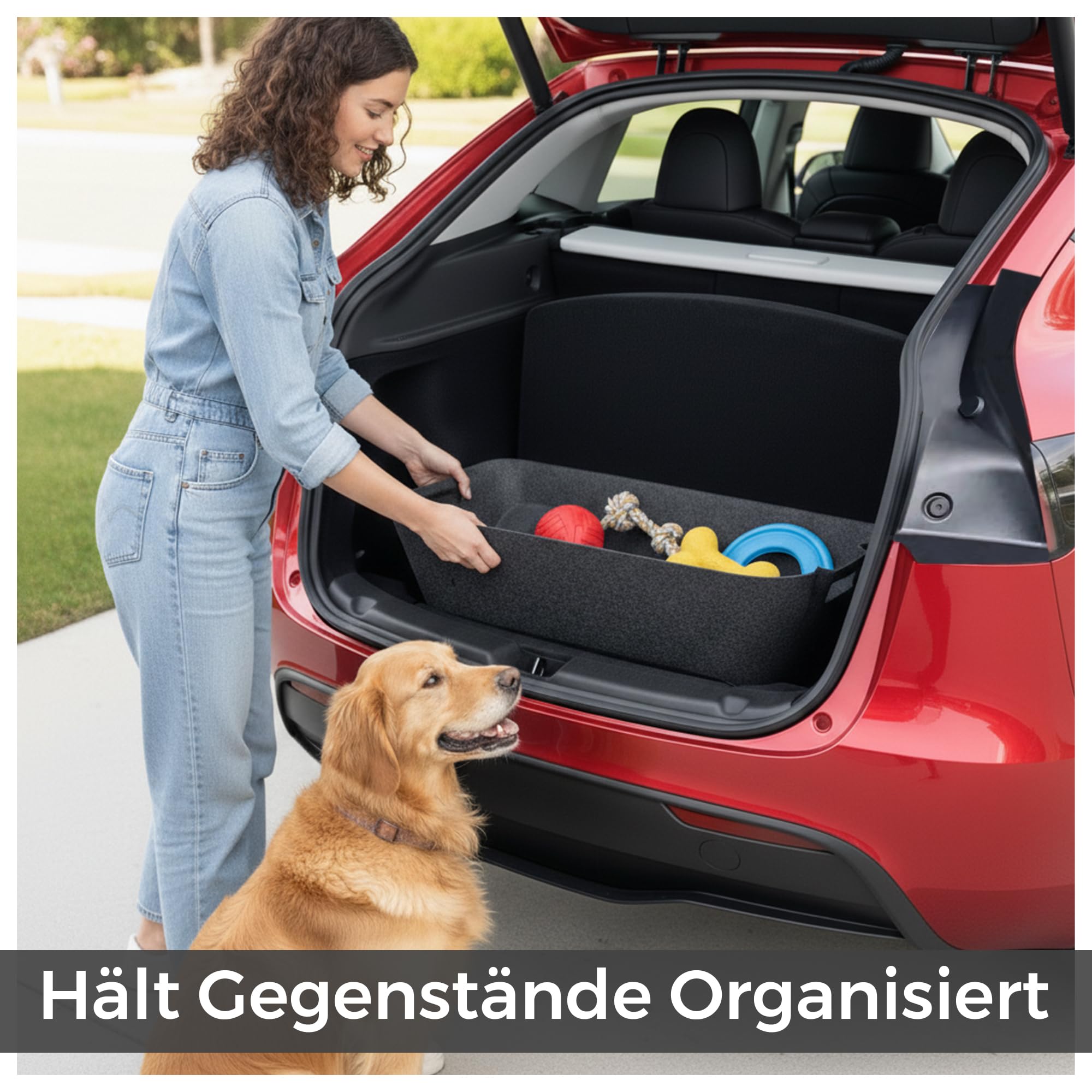VLOX Tesla Model Y Juniper Kofferraum-Organizer Aufbewahrungsbox – Passgenau für Model Y 2025, 105L Kapazität Auto-Aufbewahrungsbox mit 4 Schlaufen für Gurte – Praktisches Tesla Model Y Zubehör
