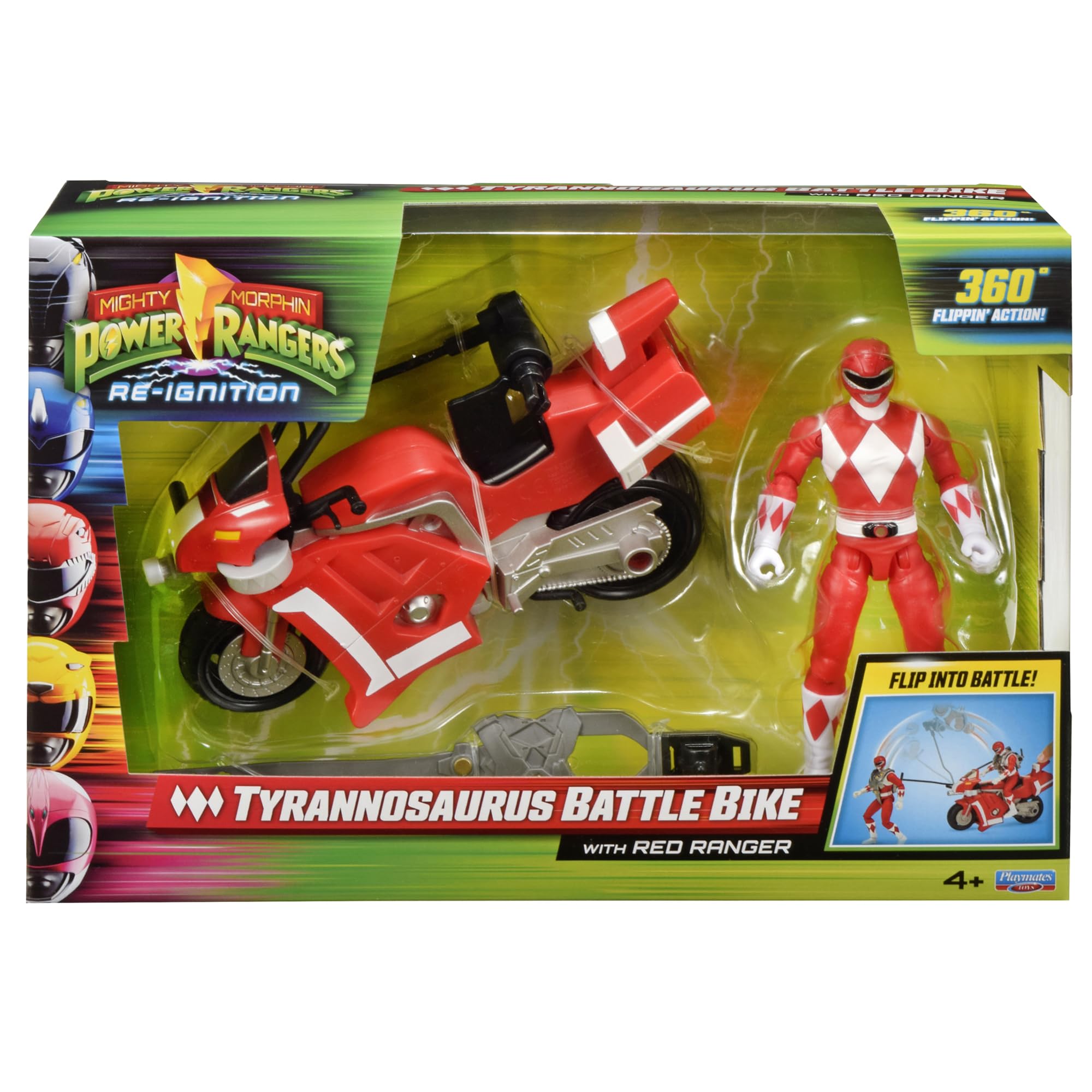 Power Rangers Mighty Morphin Re-Ignition - Tyrannosaurus Battle Bike with Red Ranger Figure