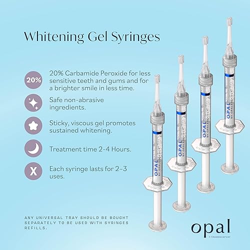Miniatura 4 de Opal by Opalescence - Gel blanqueador dental al 20% para el hogar, jeringas de repuesto, (2 paquetes8 jeringas), kit de blanqueamiento dental de