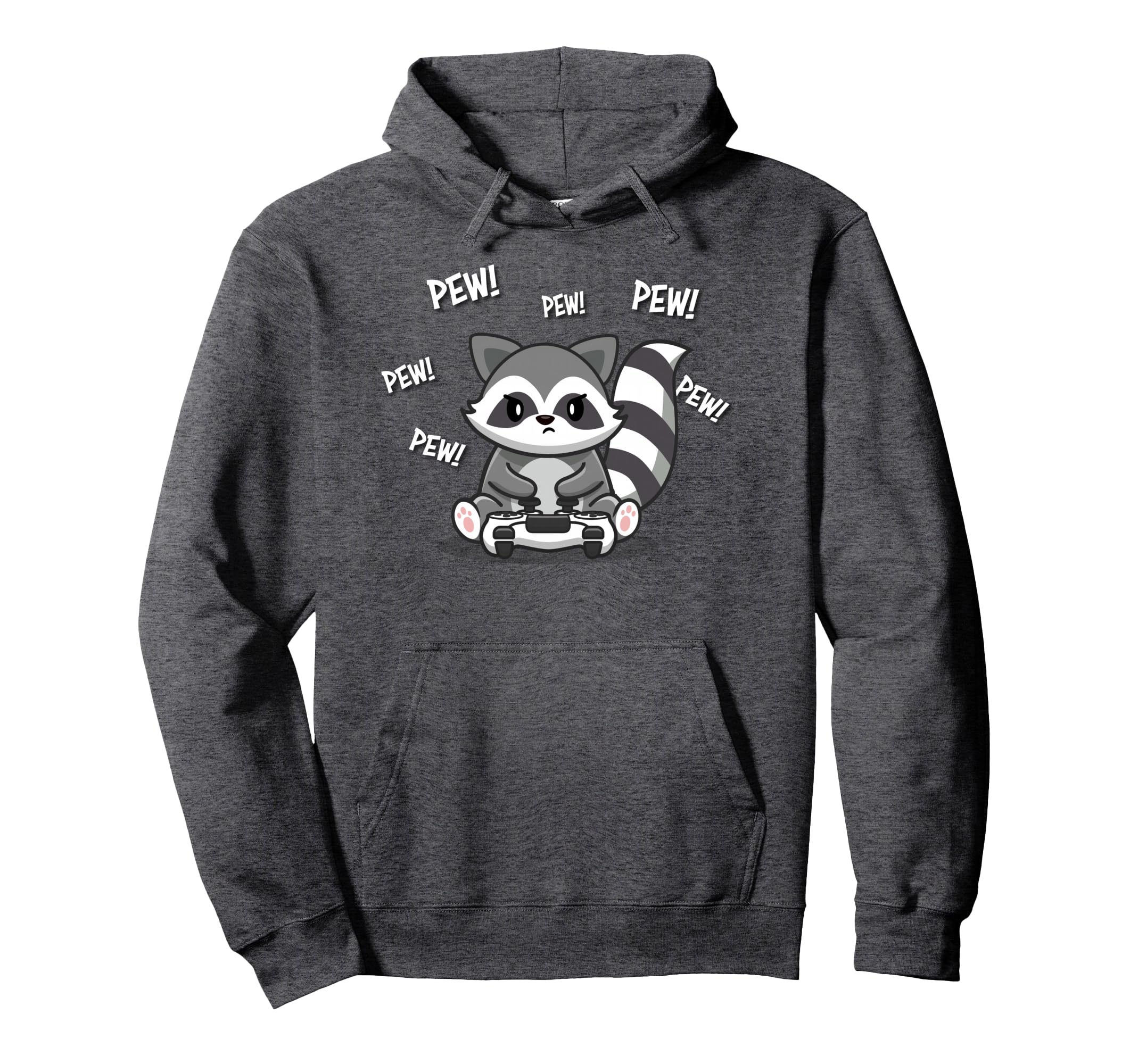 Funny Kawaii Boys Pew Kids Video Gamer Raccoon Lover Pullover Hoodie