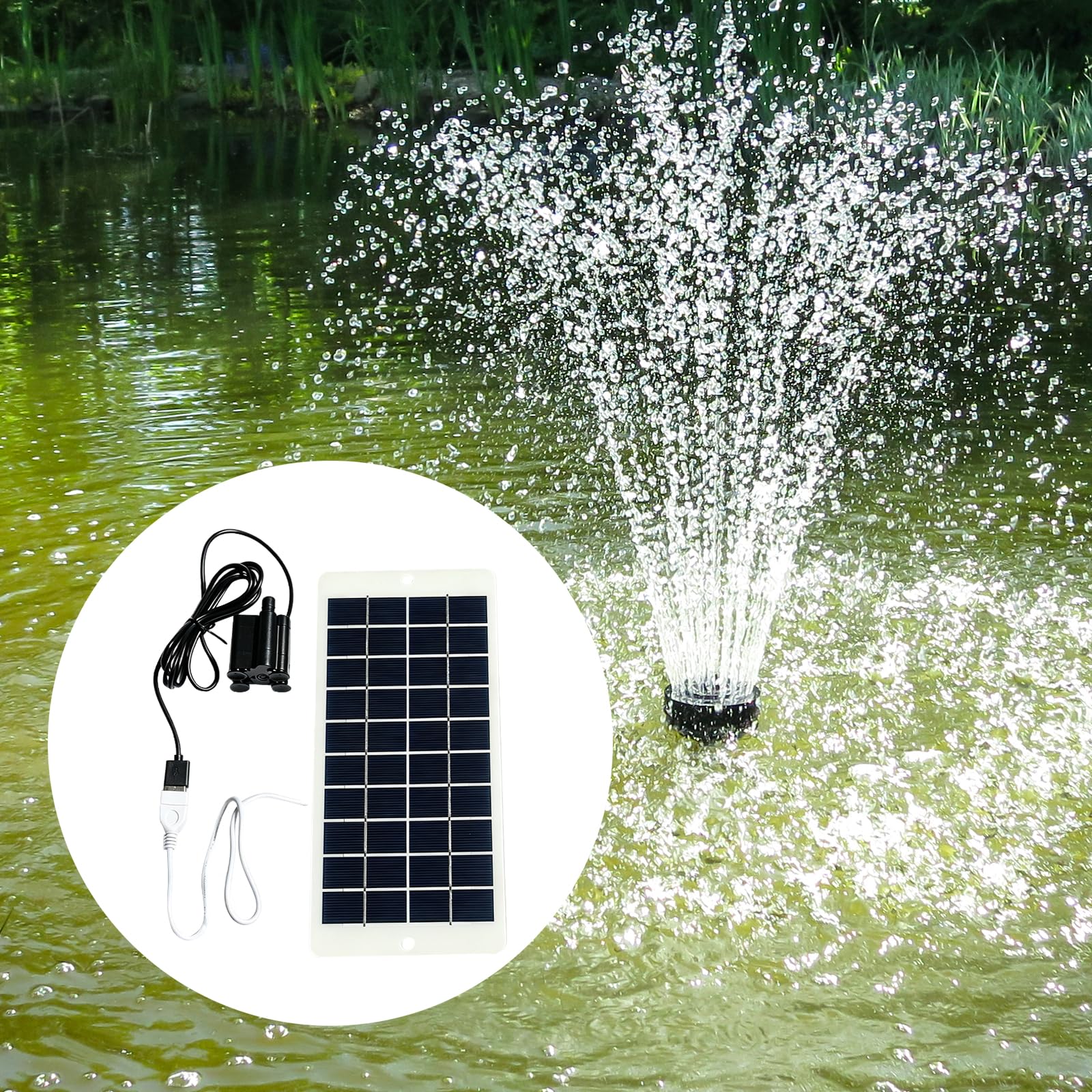 Mini solarna pompa fontannowa do ogrodów i basenów Kabel 1,5 m