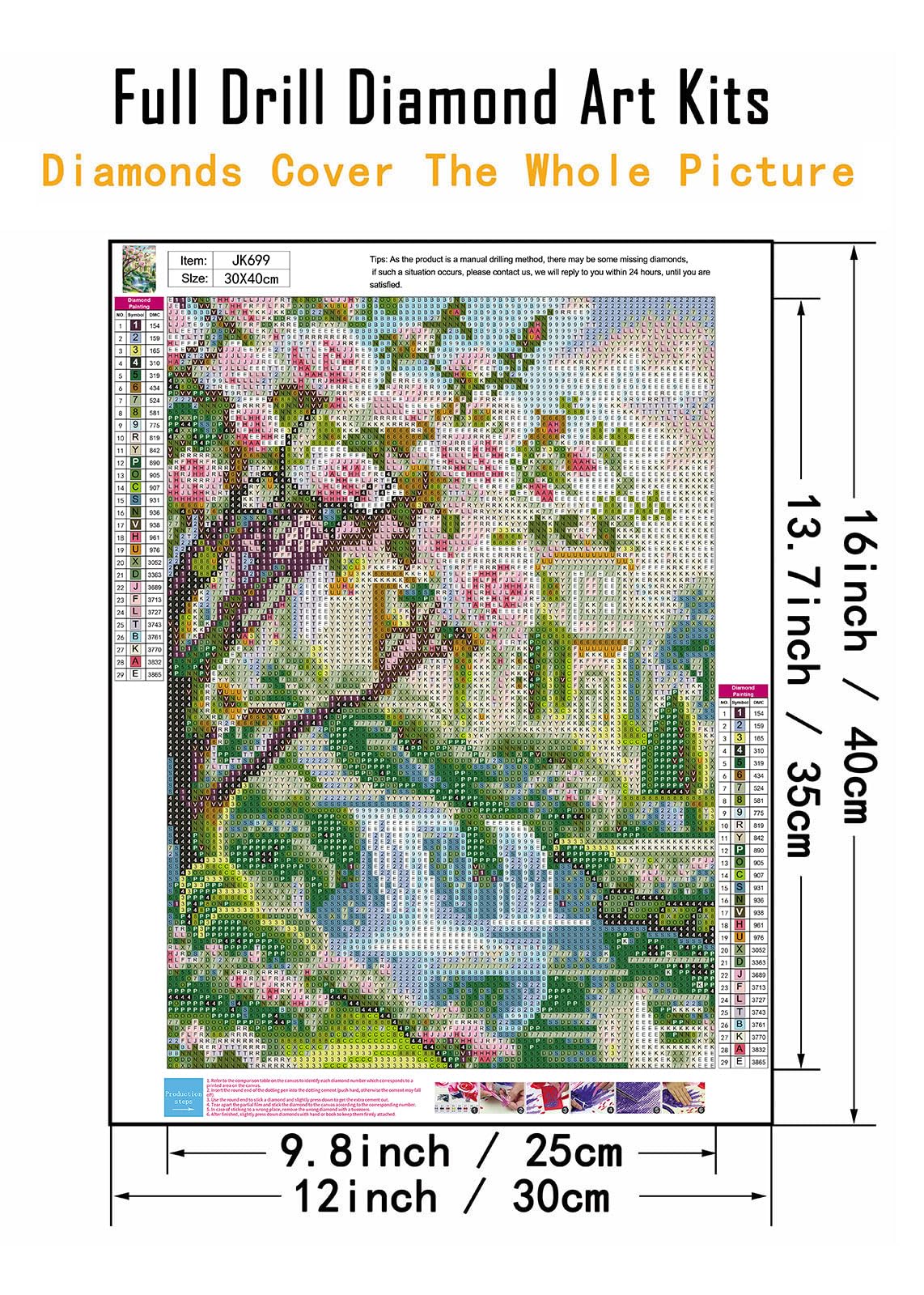 5D Diamond Painting Kit – Farmyard Delight With Quilts & Tulips, 12x16 Inch Full Drill Canvas