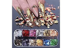 12 Grids Gold Foil Nail Art Set: Captivating Nail Designs at Your Fingertips