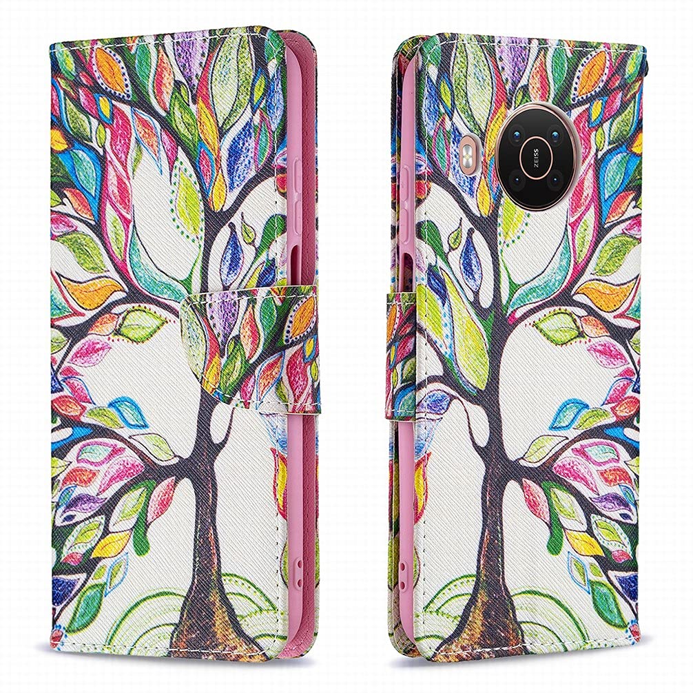 LEMORRY Etui na telefon do NOKIA X10 X20 skórzane etui z klapką portfel etui wąskie dopasowanie ochrona zderzaka pasek magnetyczny stojak przegródka na karty silikonowa obudowa TPU do NOKIA X10 X20, wzór 2