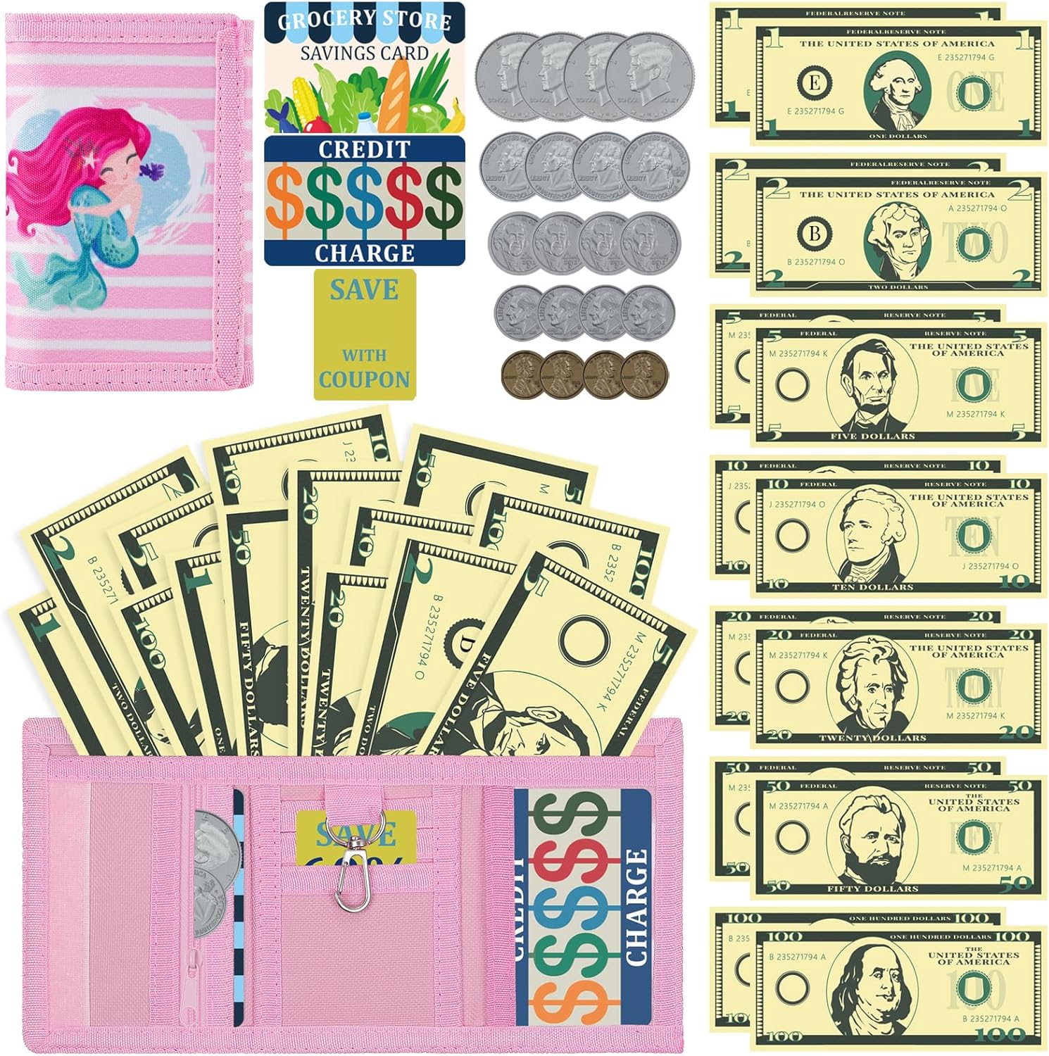 プレイ・ドー トッピングいっぱい！カラフルソフトクリームメーカー - Play-Doh DEEKI プレイパース おままごと コインとカード付き  (37個) ショッピングおもちゃ 財布と偽札 コインカード クーポン 女の