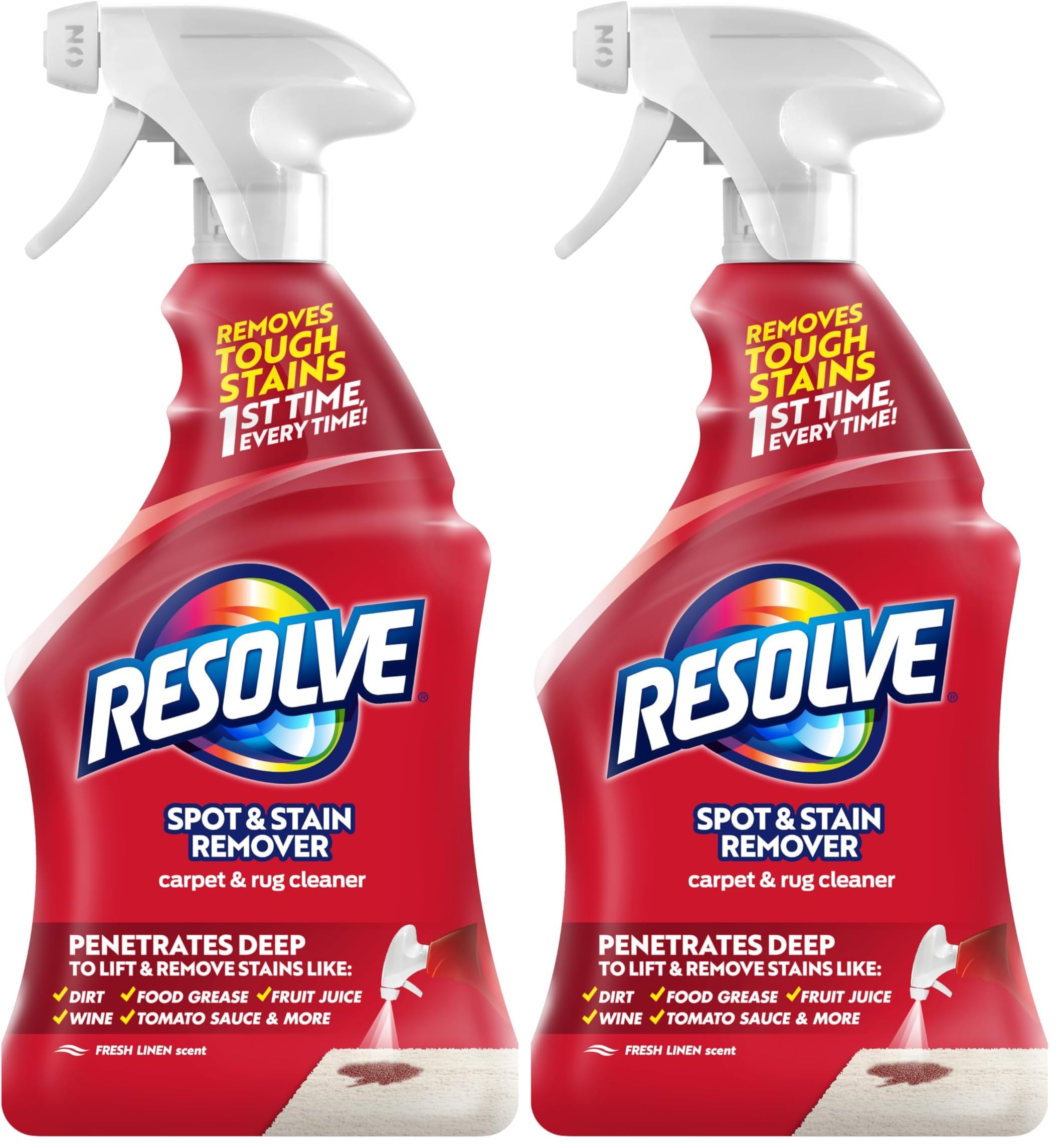 Resolve Carpet Triple Oxi Advanced Carpet Stain Remover, 22 Ounce (Pack of 2)