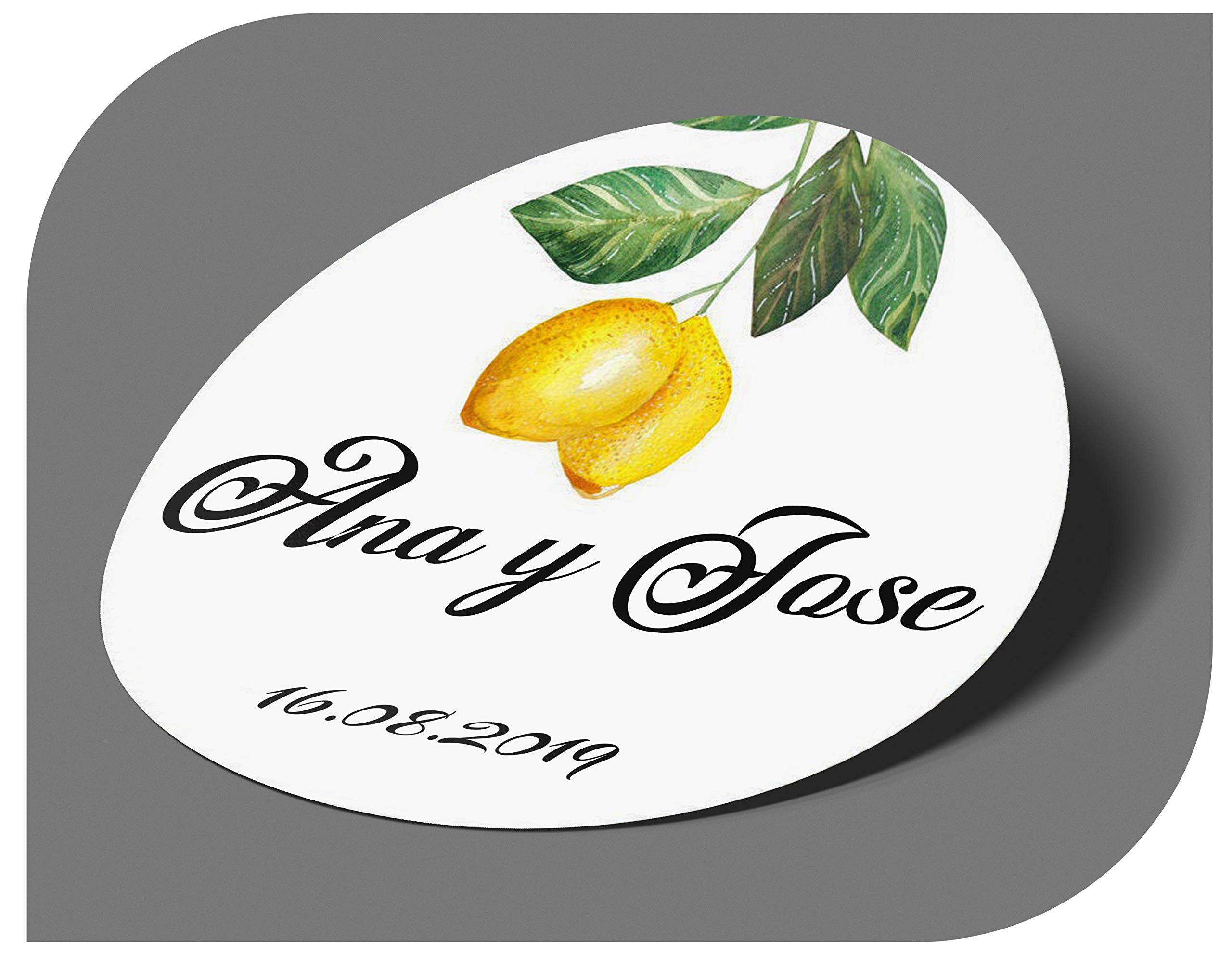 CrisPhy Pegatinas Personalizadas Boda con Nombre y Fecha, Etiquetas Adhesivas para Invitacion Boda Bautizo Compromiso Cumpleaños Fiesta Navidad Vintage Sellos