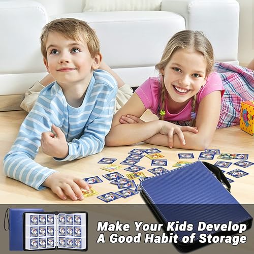 Miniatura 6 de Padike Carpeta para tarjetas de intercambio, 900 bolsillos con cremallera, bolsillos de doble cara, funda para tarjetas de béisbol, tarjetas de