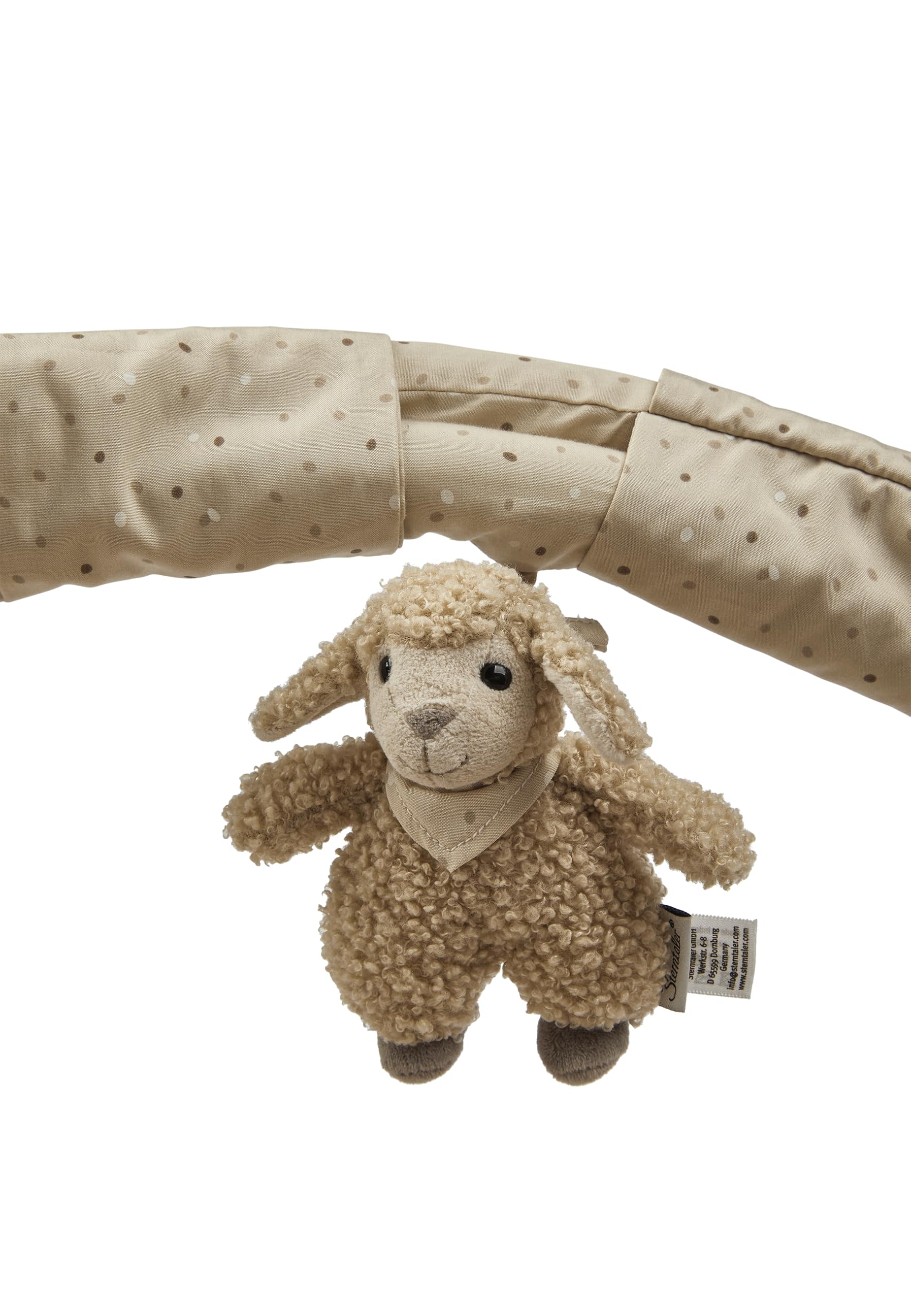 Sterntaler Spielbogen Schaf Flocke - Spielbogen aus samtigem Velour und bedrucktem Baumwoll Mischgewebe - Spieldecke Baby mit Bogen und Spielfiguren zum Abnehmen - Baby Spielzeug, beige