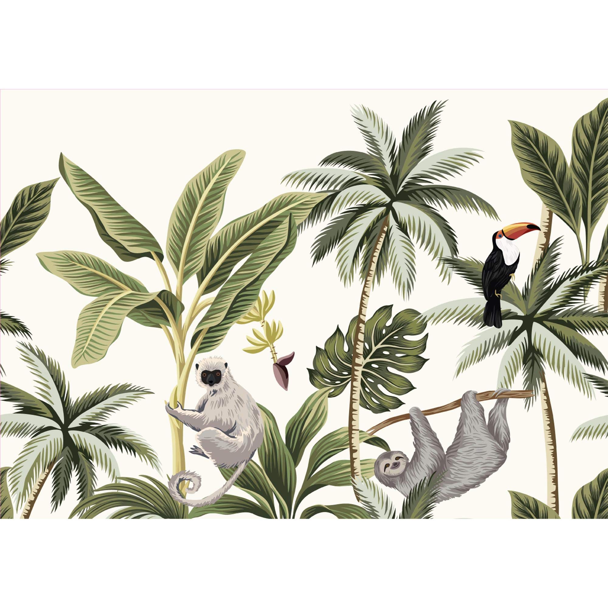 Comfy Hour Exotic Placemat Set of 4, Lush, Green, Jungle and Rainforest, 14"x19", Resistance, Spill-Proof, Made in USA, Decorative Table Mat