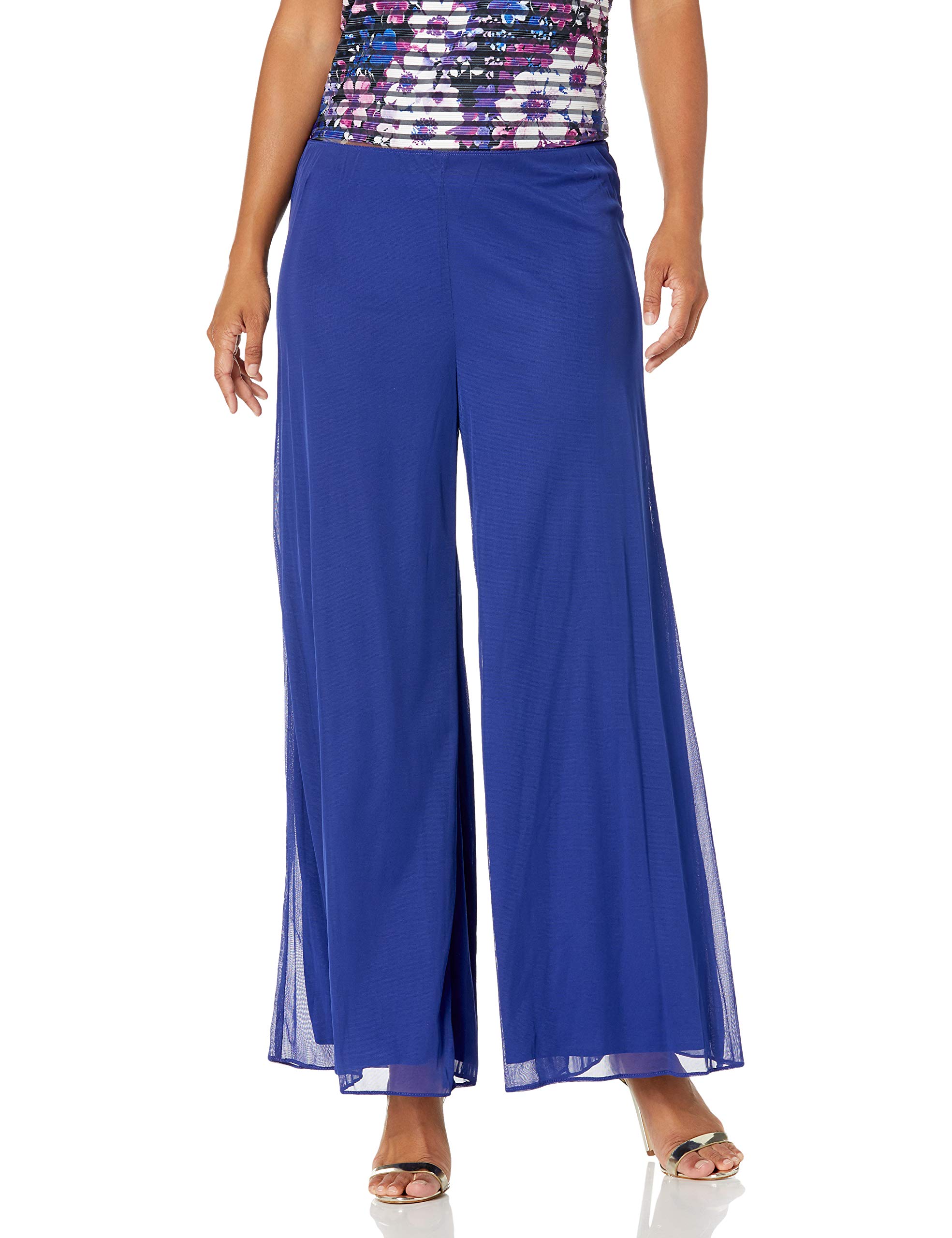 Alex Evenings Womens Wide Leg Chiffon Dress Pant for Mother of The Bride, Elegant Party Outfit (Petite and Regular Sizes)