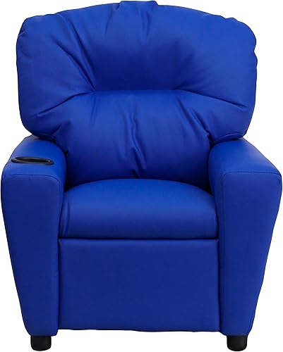 Miniatura 125 de Flash Furniture Chandler LeatherSoft - Silla reclinable para niños con portavasos y reclinable de seguridad, silla reclinable contemporánea para
