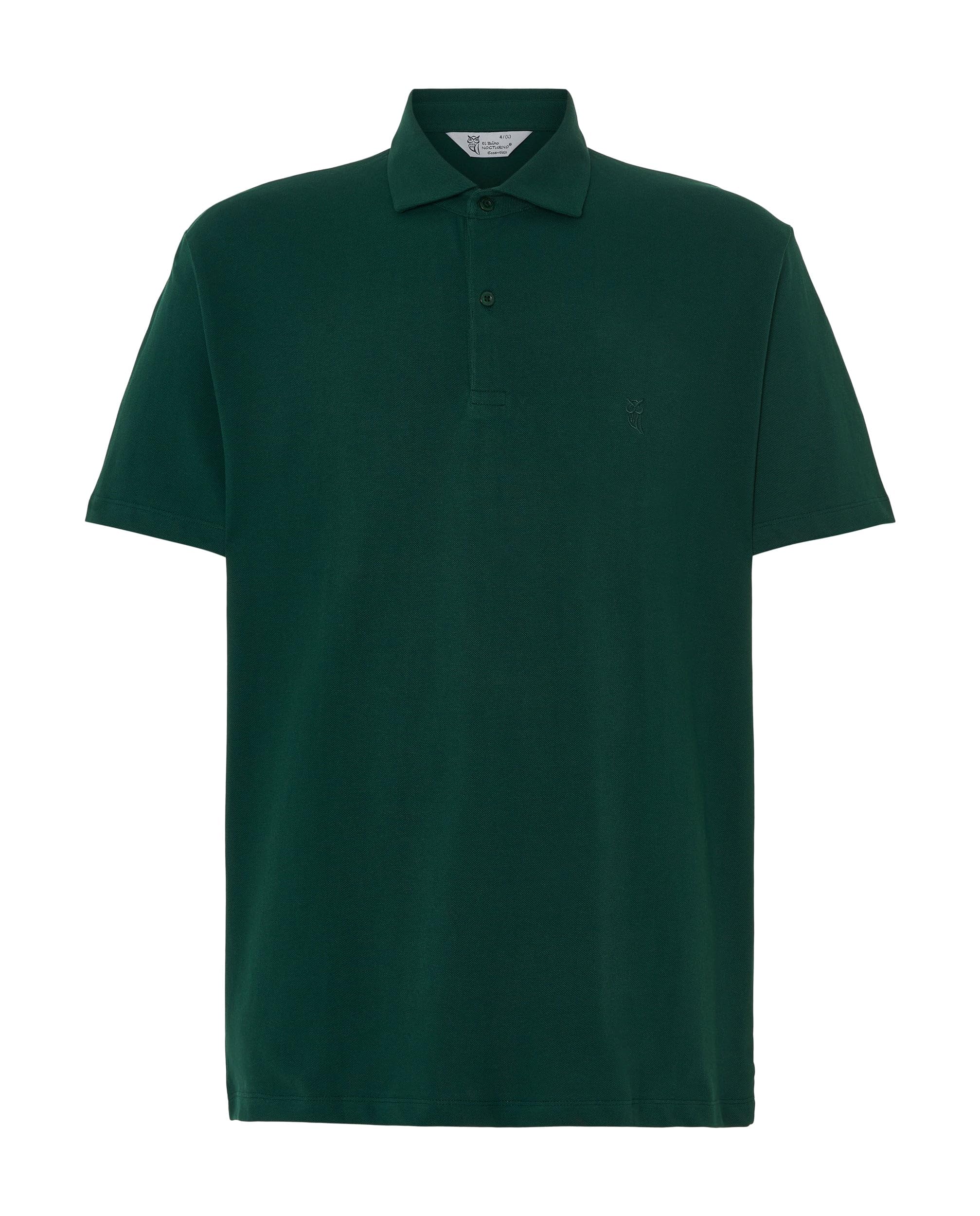 El Búho Nocturno Polo Hombre Manga Corta Algodón 100% Piqué Liso - Cuello Italiano Spread Firme Elegante - Regular Fit Holgado Largo - Deporte Casual Vestir Tallas Grandes S-5XL