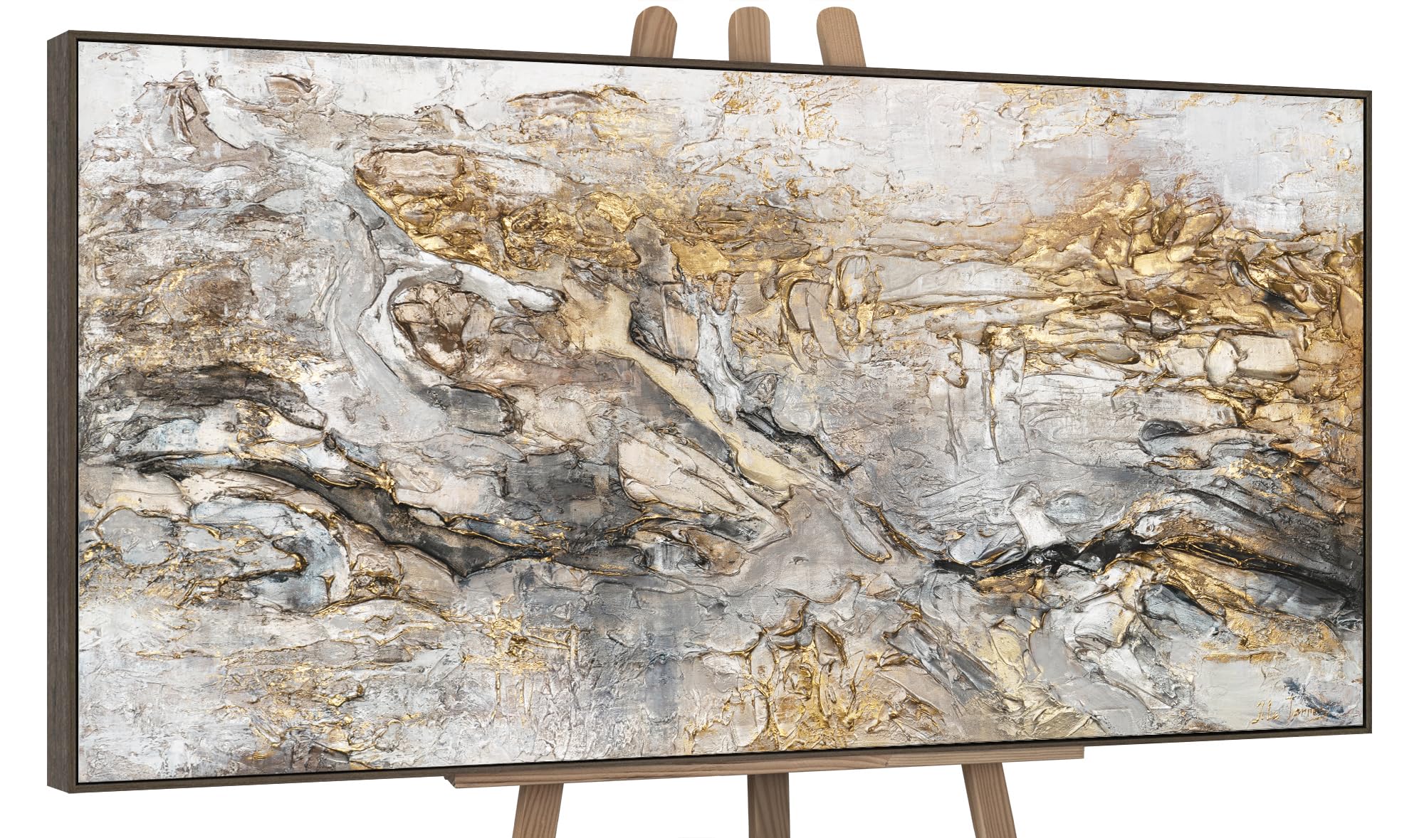 YS Tableau mural peint à la main Lueu | Peinture sur toile moderne pour la décoration intérieure Art Tableau peinture fait main | Peintures peintes à la main DL029 (200x100cm)