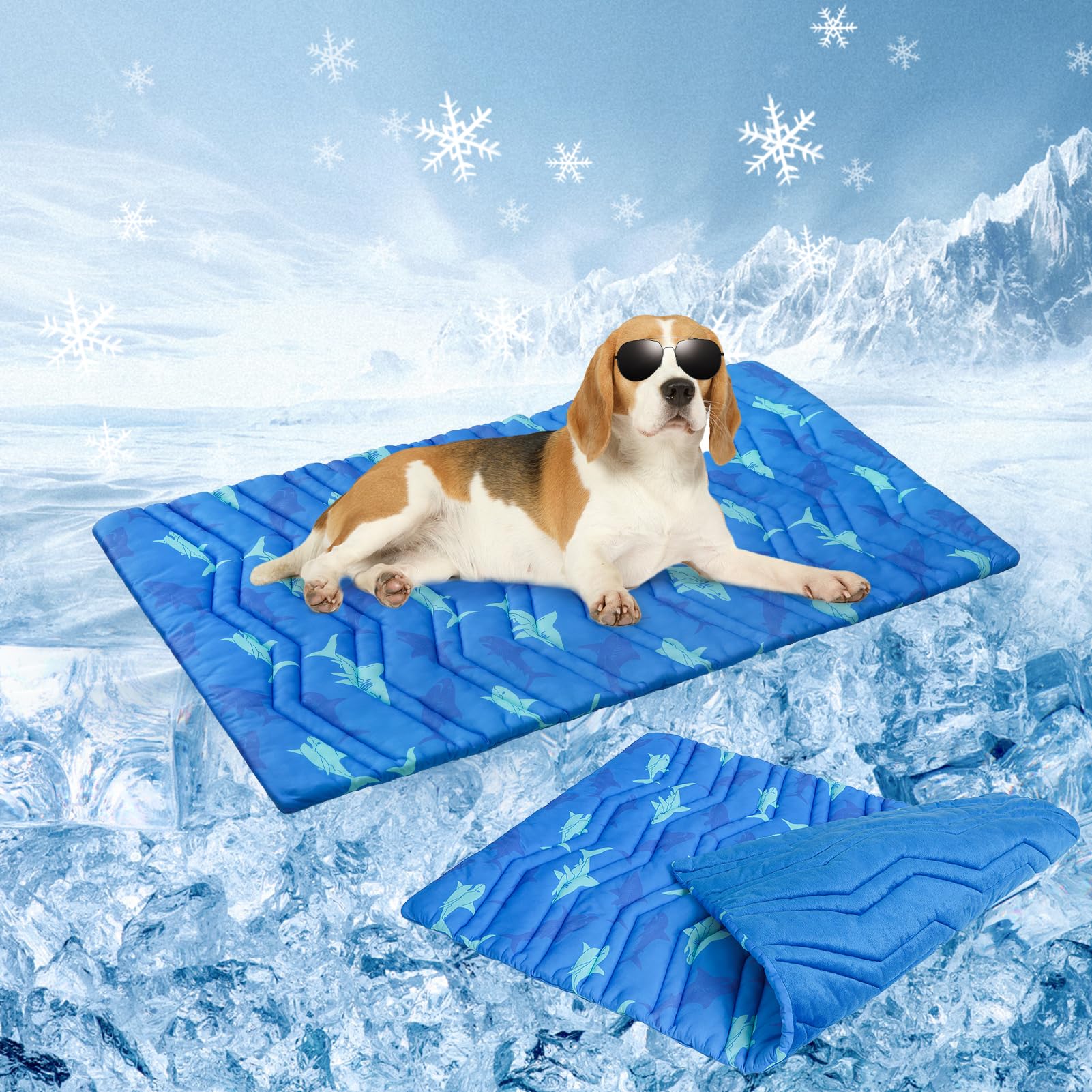 BEAUTYZOO Cooling Mat for Medium Dogs, 36x23in Reversible Pad, Self-Cooling | Machine Washable & Foldable, Indoor & Outd — beauty deal on Shopping With Noya