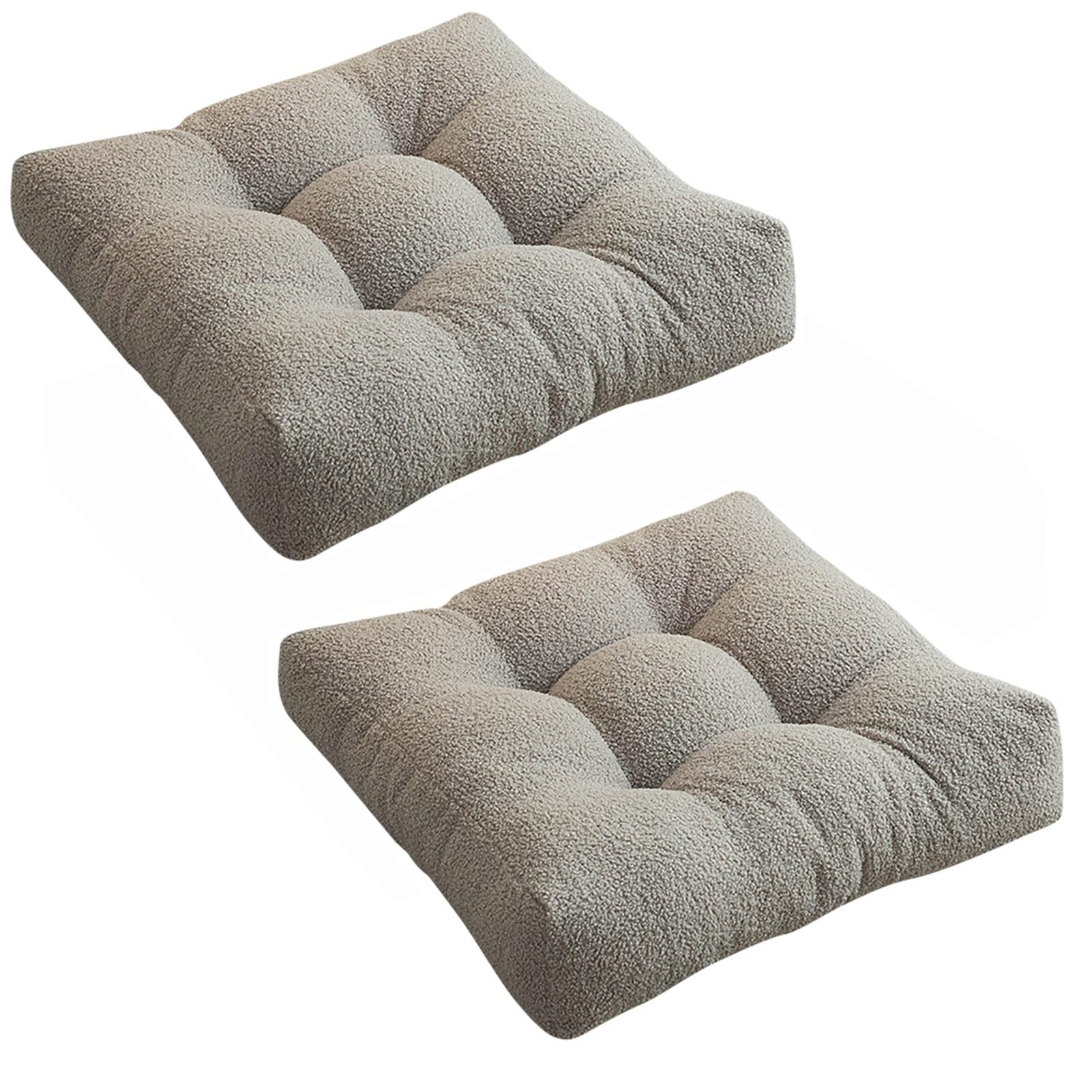 INSTITIZER 2 Pack Floor Pillow Cushion, 18 x 18 Inch Meditation Floor Pillow, Square Chair Cushion for Dining Office, Floor Seating for Adults, Thick Seat Cushion for Yoga Living Room, Grey