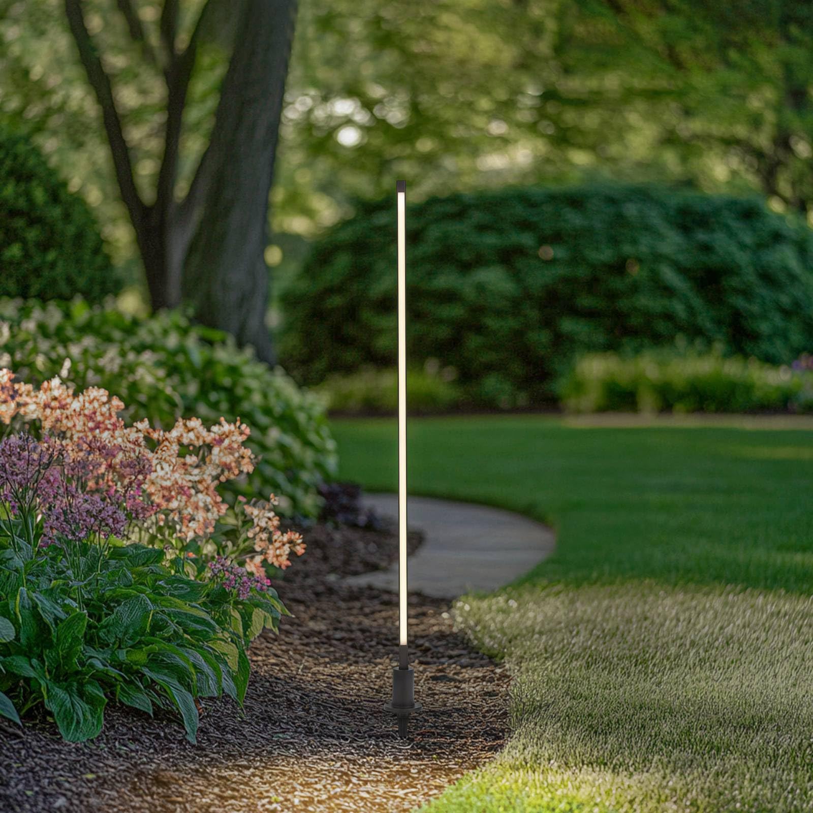 Lindby LED Lámpara para exterior Neano (Moderno) en Negro hecho de Aluminio (1 llama, iluminación senderos, baliza farola
