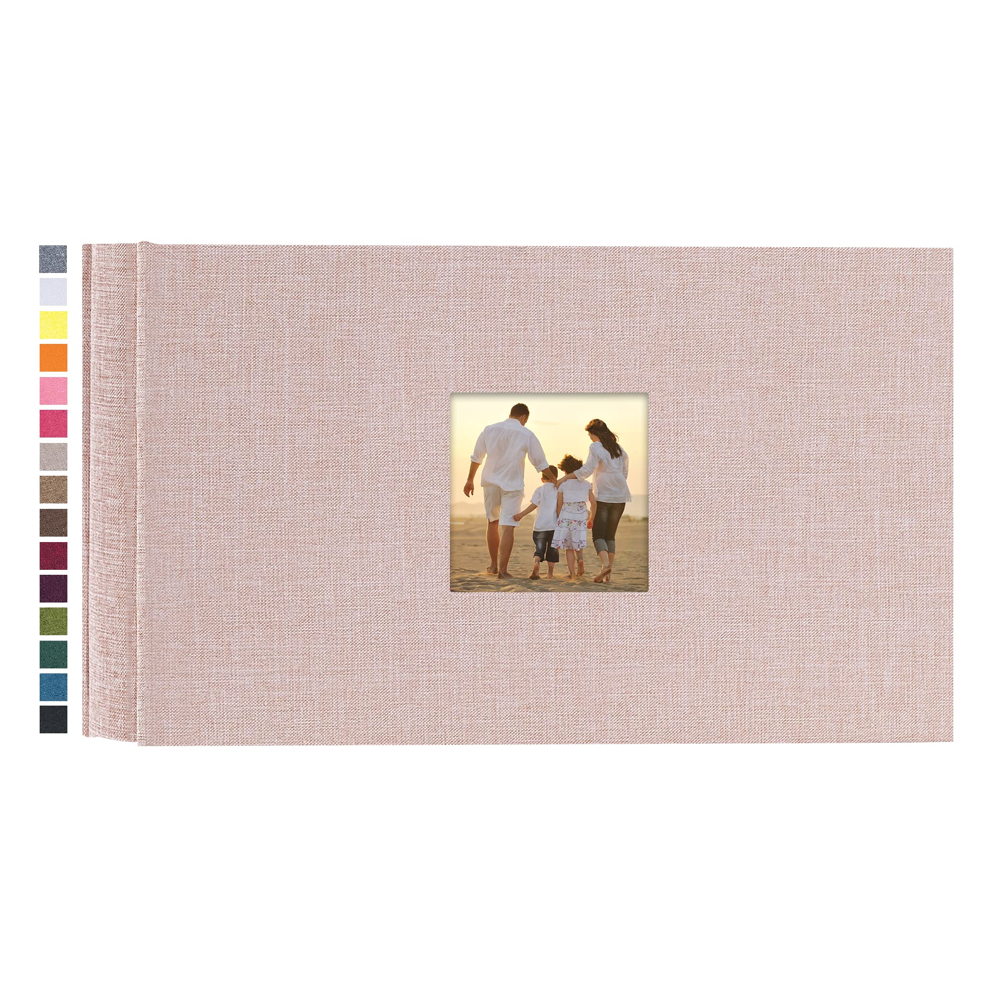 potricher Small Photo Album 4x6 100 Photos Linen Cover Picture Photo Book for Family Wedding Anniversary Baby Vacation (Beige,100 Pockets)