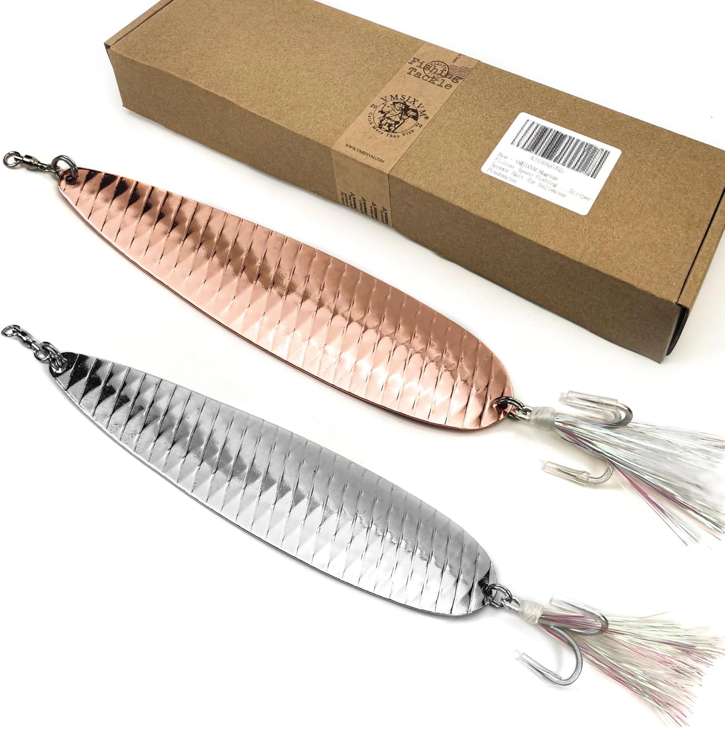 Magnum Flutter Spoon Jigging Lures, 7.5 Inch Large Hard Metal Trolling Casting Striper Sinking Fishing Spoon Baits for Striped Bass, Salmon, Walleye, Saltwater, Freshwater, Deep Sea Fishing