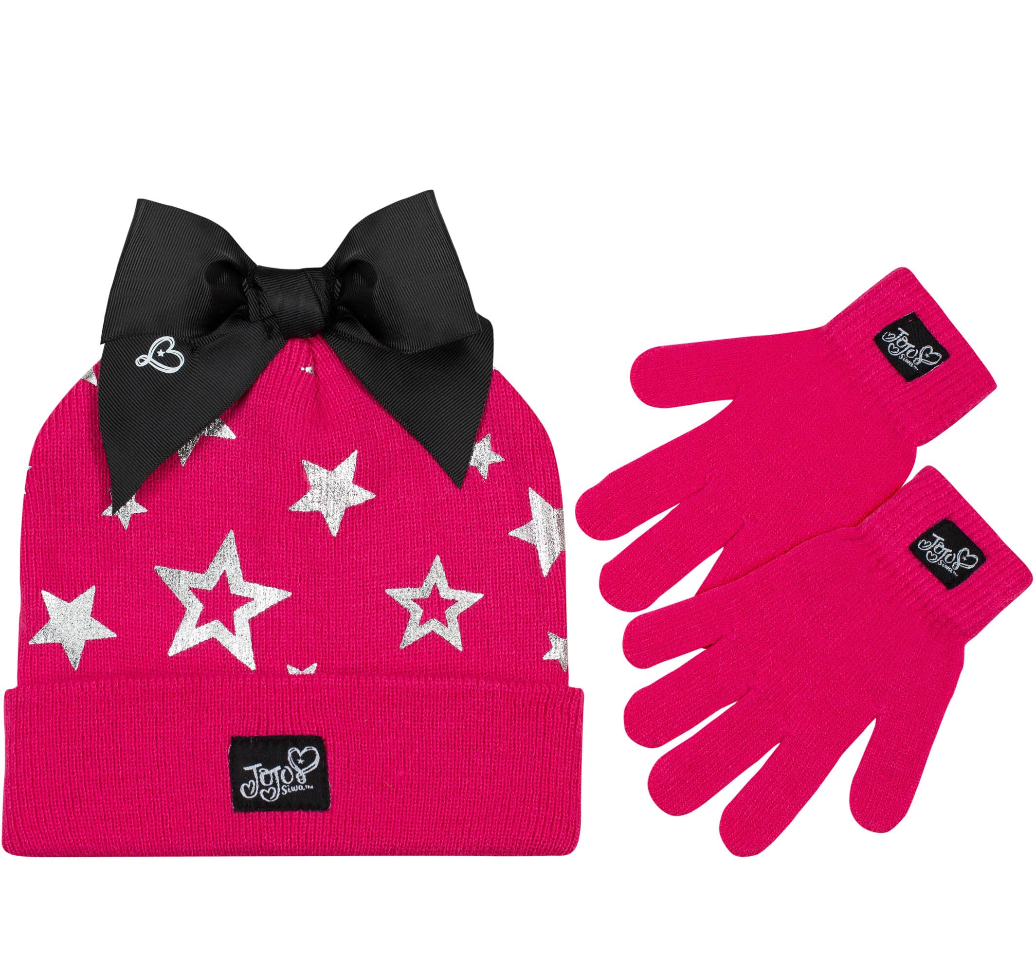 JoJo Siwa Girls Winter Hat and Gloves Cold Weather Set, Age 4-7