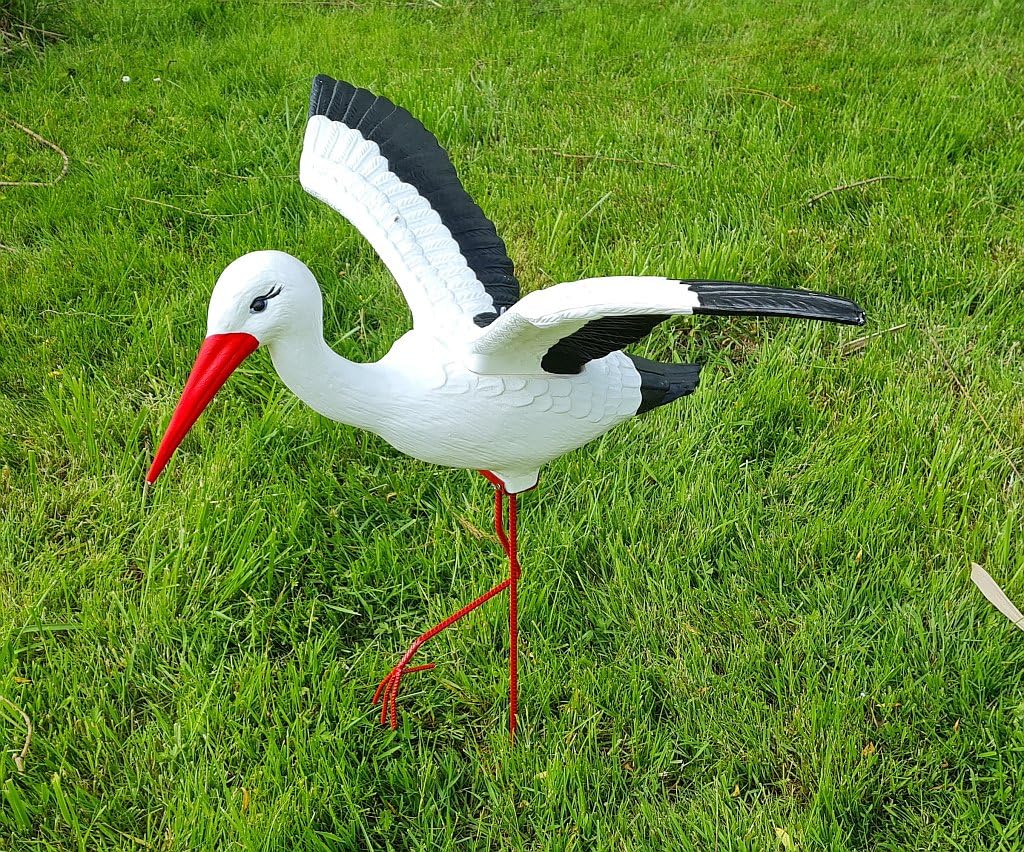 Jardín Figura Familia de cigüeñas 5 Cigüeña Blanco de plástico decoración