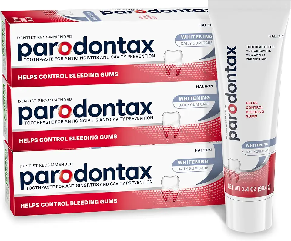 Parodontax Teeth Whitening Toothpaste To Help Bleeding Gums, Gum Toothpaste For Gum Health, 3.4 Oz x 3 GreenCircle Certified: Certified Environmental Facts Label