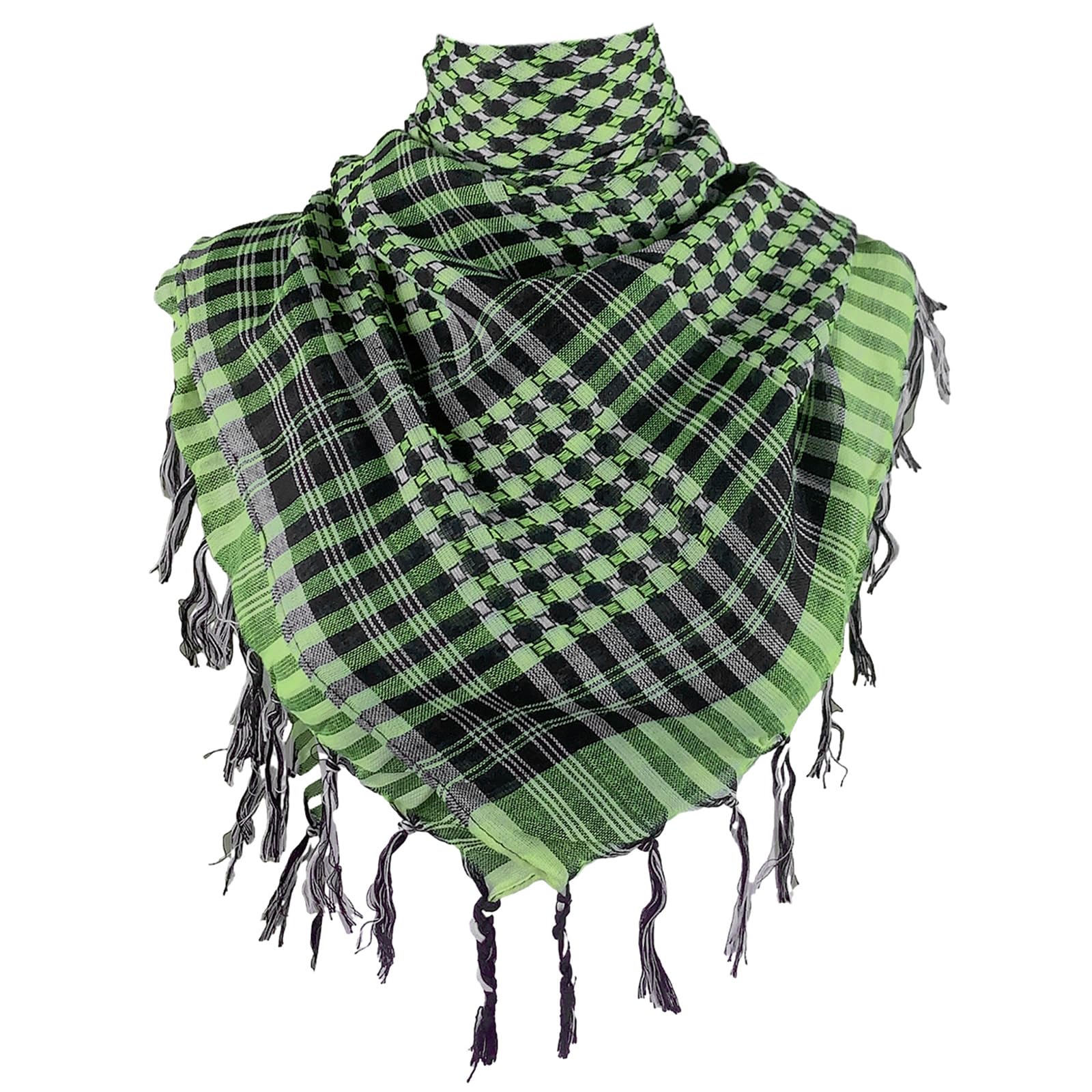 Shemagh Scarves Keffiyeh Square Scarf Houndstooth Arab Headscarf Multifunctional Bandana Tassels Shawl Wrap Arabian Scarf