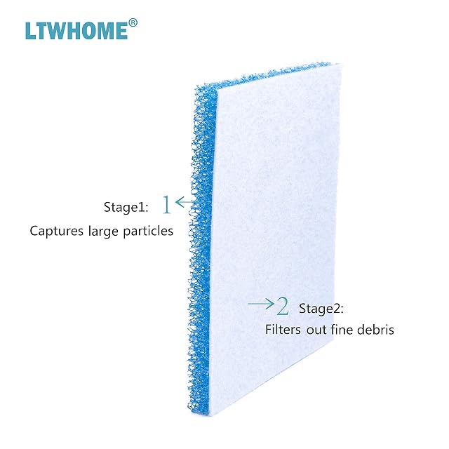 Foto 2 de 6 de LTWHOME - Bloques de poliéster Compatible con filtros Fluval C4 Power Filtro, Fluval C, Espuma de Filtro…