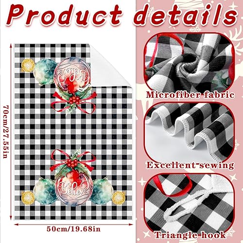 Miniatura 5 de Geyoga 6 paños de cocina de Navidad de 16 x 24 pulgadas, absorbentes, paños de cocina de Navidad, decoración de cocina de Navidad para Navidad,