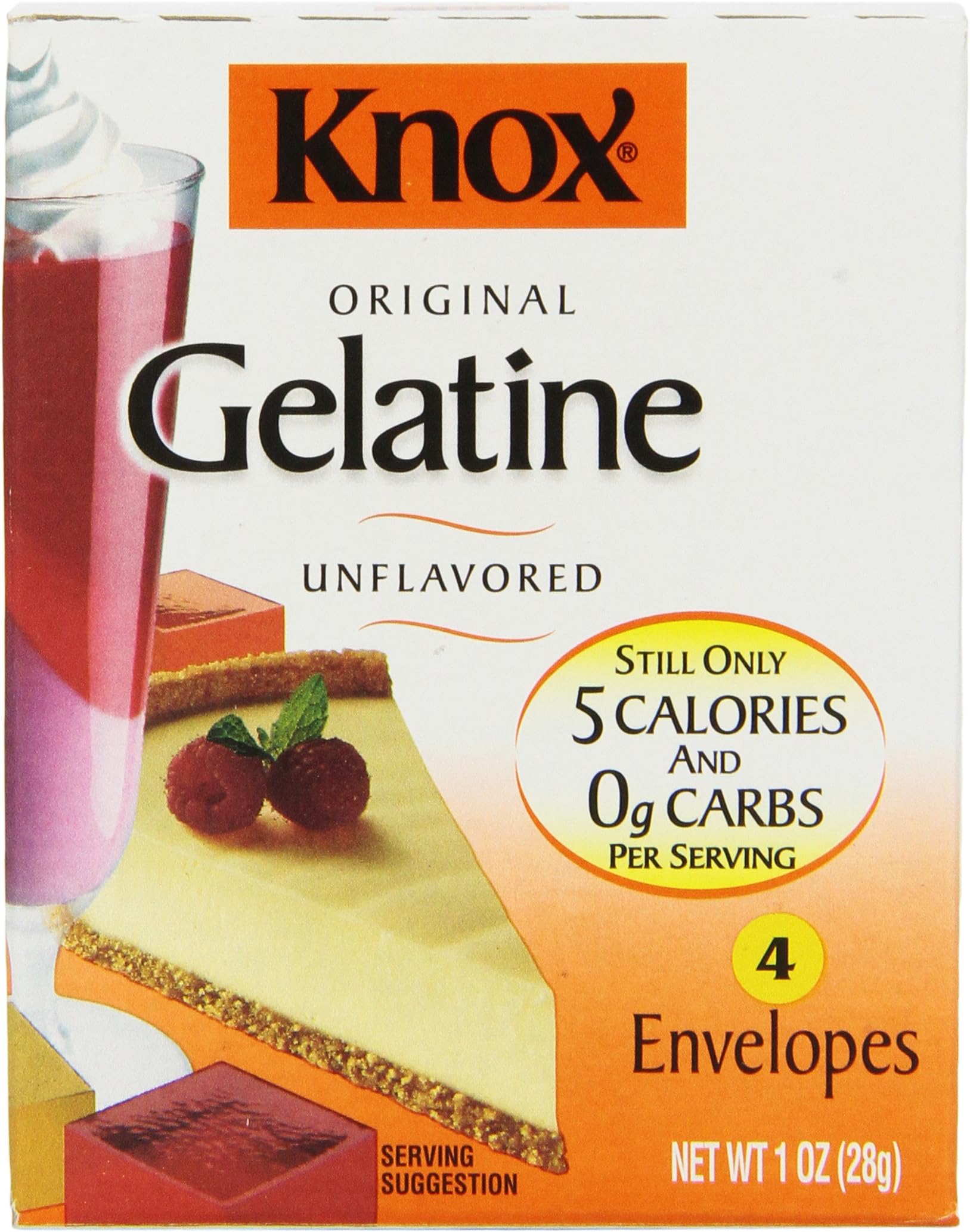 Knox Unflavored Gelatin, 4 Count (Pack of 12)