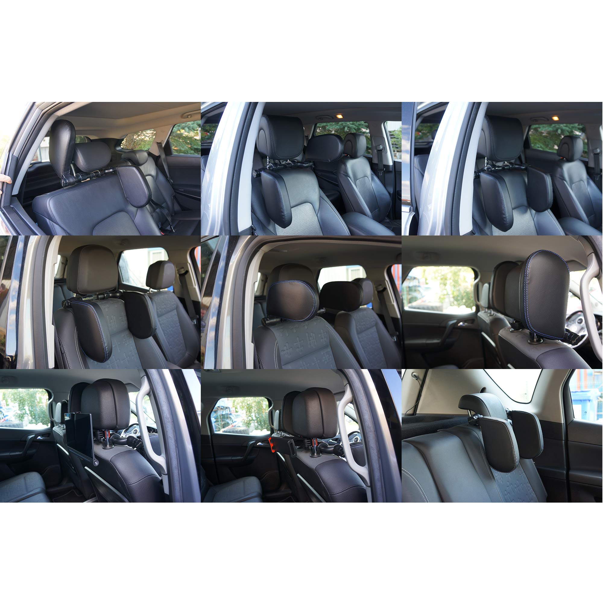 Easy Travel ergonomisches Auto Reisekopfkissen - Zubehör Kopfhalterung/Nackenkissen/Nackenstütze zum nachrüsten, ideale Schlafposition, verstellbare Kopfstützenhalterung für Kinder & Erwachsene