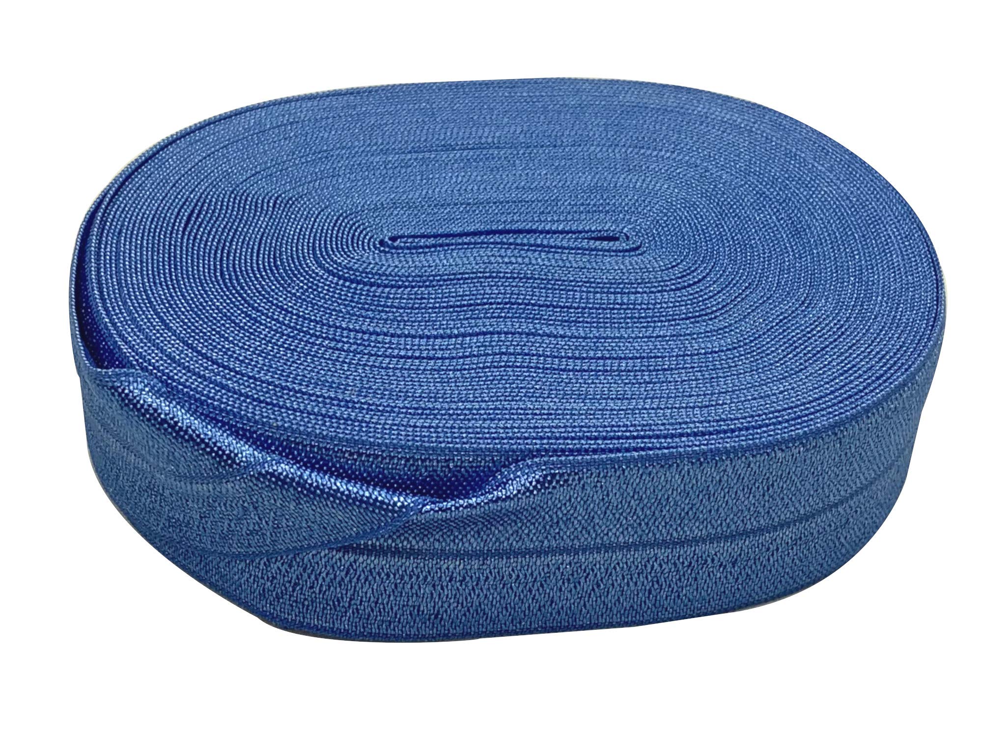 Bowtique Emilee 1" Elastic 10 yards Spool, Fold Over Elastic for Headbands, Hair Ties or other Sewing Projects (Royal Blue)