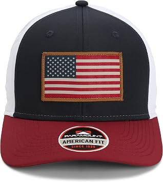Paramount Outdoors American Flag Hats for Men Patriotic Americana Baseball Flag caps American Fit Comfort Snap Snapback