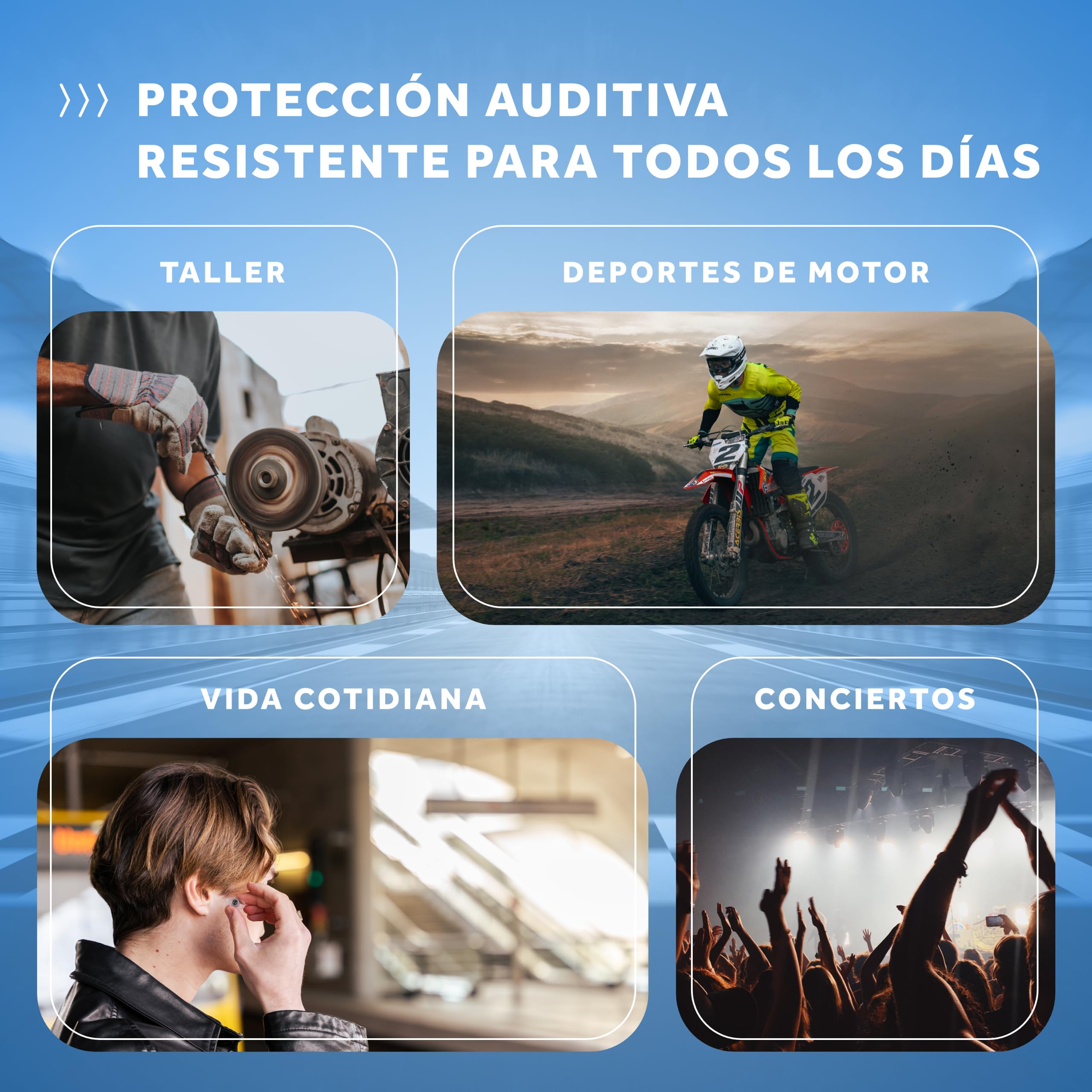 Schallwerk ® Strong+ Tapones oidos con protección Extra Fuerte – amortigua el Ruido y Mantiene la Calidad del Sonido – Ideal para la música, los Festivales, el Trabajo, el Estudio