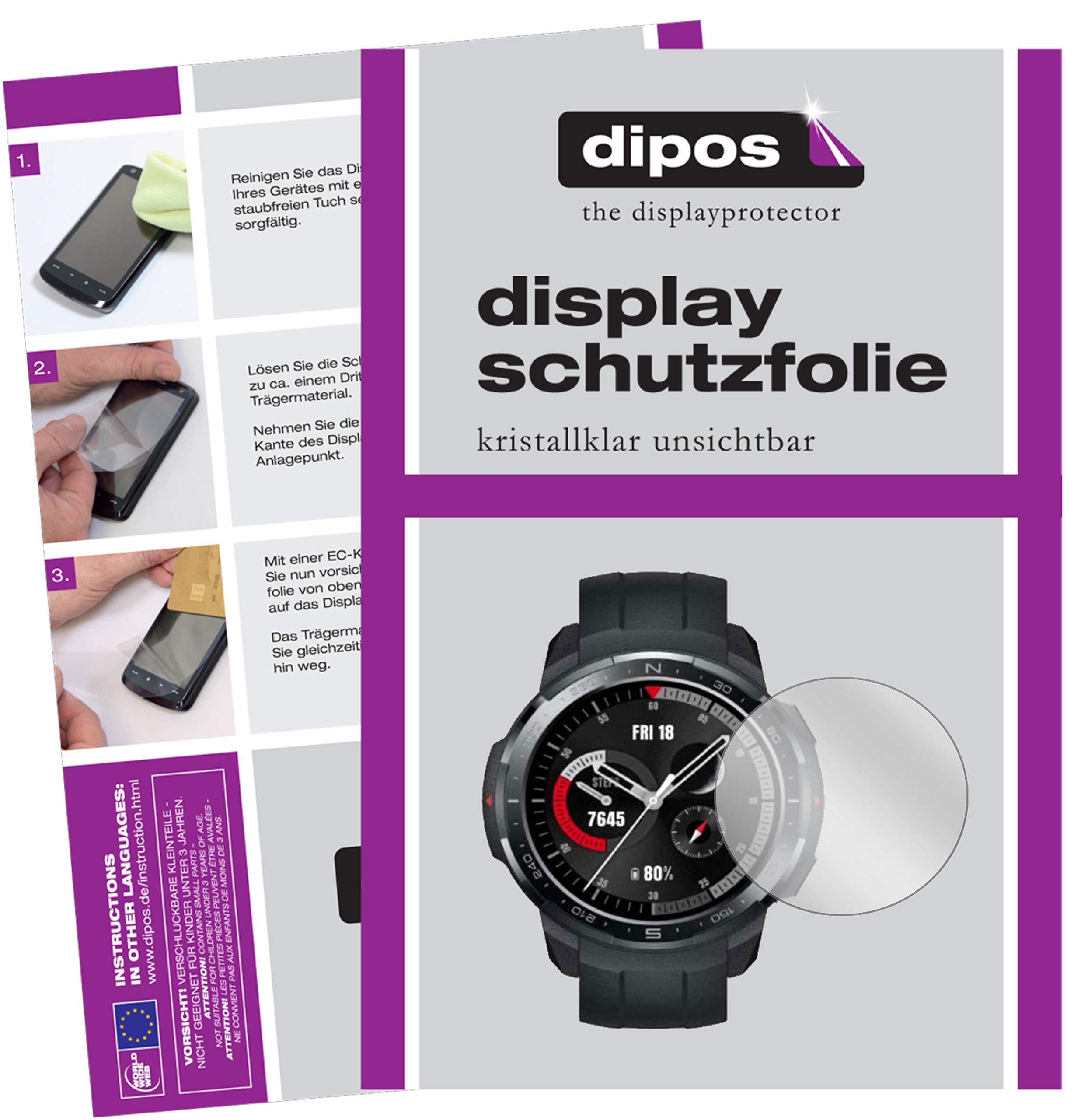 Dipos 6x Pellicola Protettiva In Cristallo Per Honor V20 - Made In Germany, Anti-graffio - 4