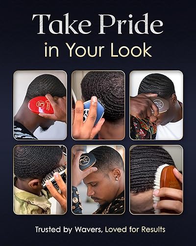 Miniatura 6 de NUEVO OLIVA MEDIANO Crown Quality Products Cepillo de Cabello Curvo 360 Wave Caesar 2.0 de Cerdas de Jabalí Mixtas - Agarre Antideslizante,