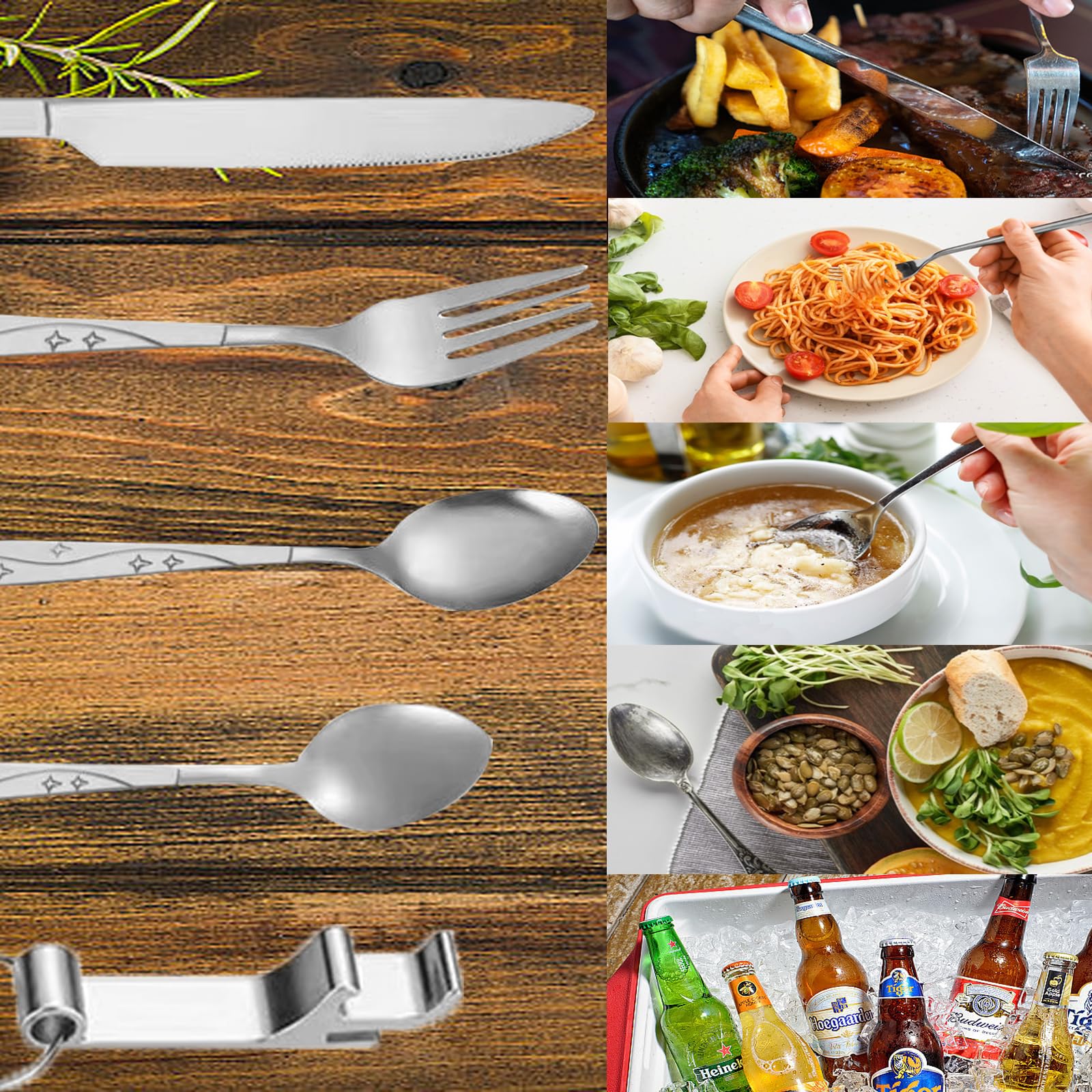 2 Piezas Juego De Cubiertos Acero Inoxidable,Cubiertos Para