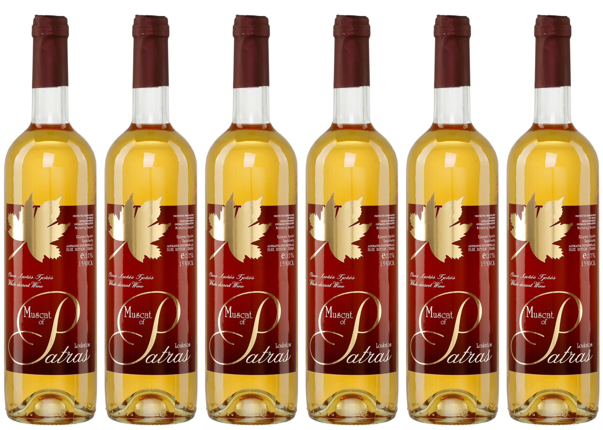 Muskat aus Patras 6x 0,75l Loukatos Likörwein weiß | 15% Vol. | + 20ml Jassas Olivenöl