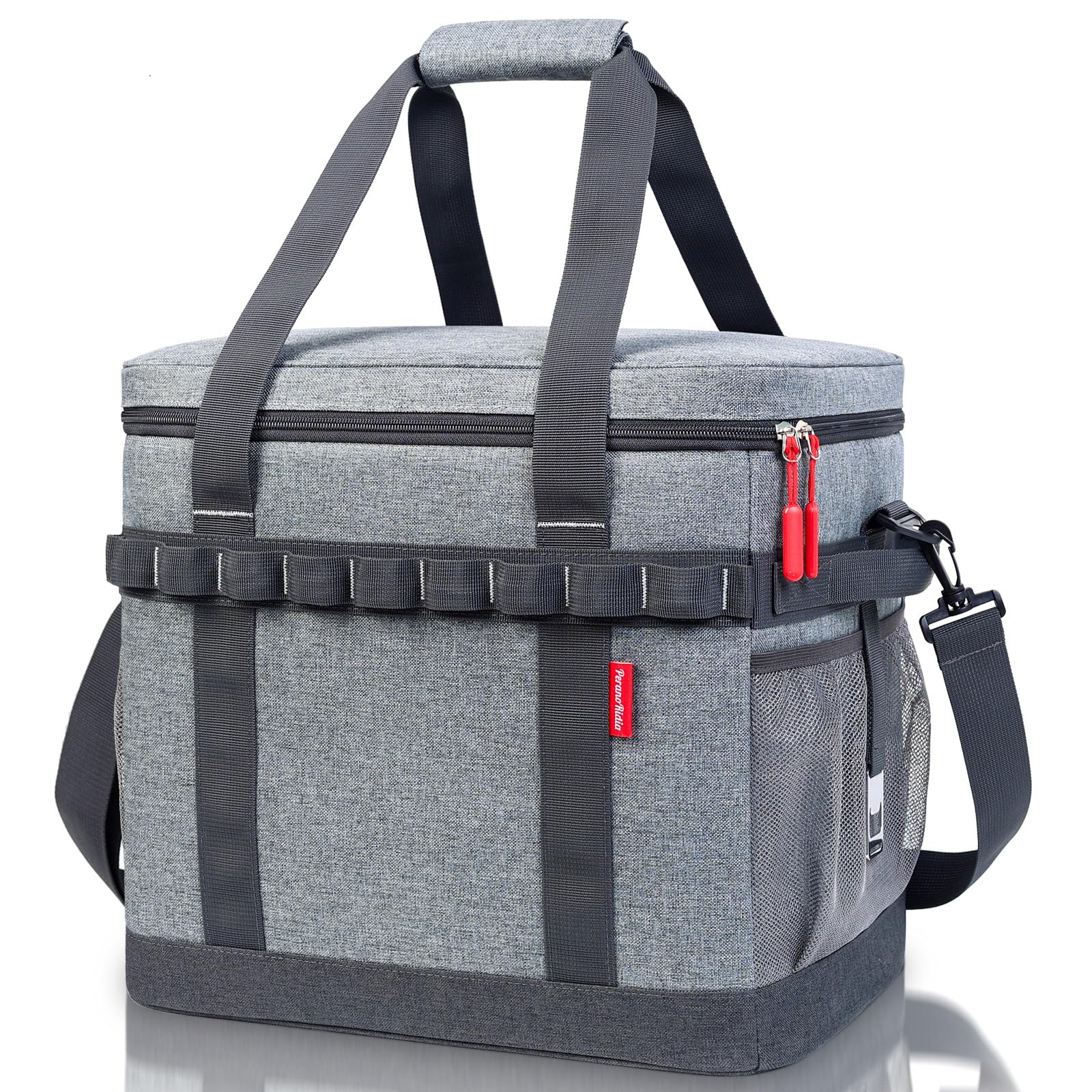 Kühltasche 40L, 12h Kühlung, Groß Faltbar Picknicktasche, Kühlbox Tragbare Isoliertasche für Auto & Einkaufen, Thermotasche Cooler Bag für Arbeit, Picknick, Strand, Camping, BBQ