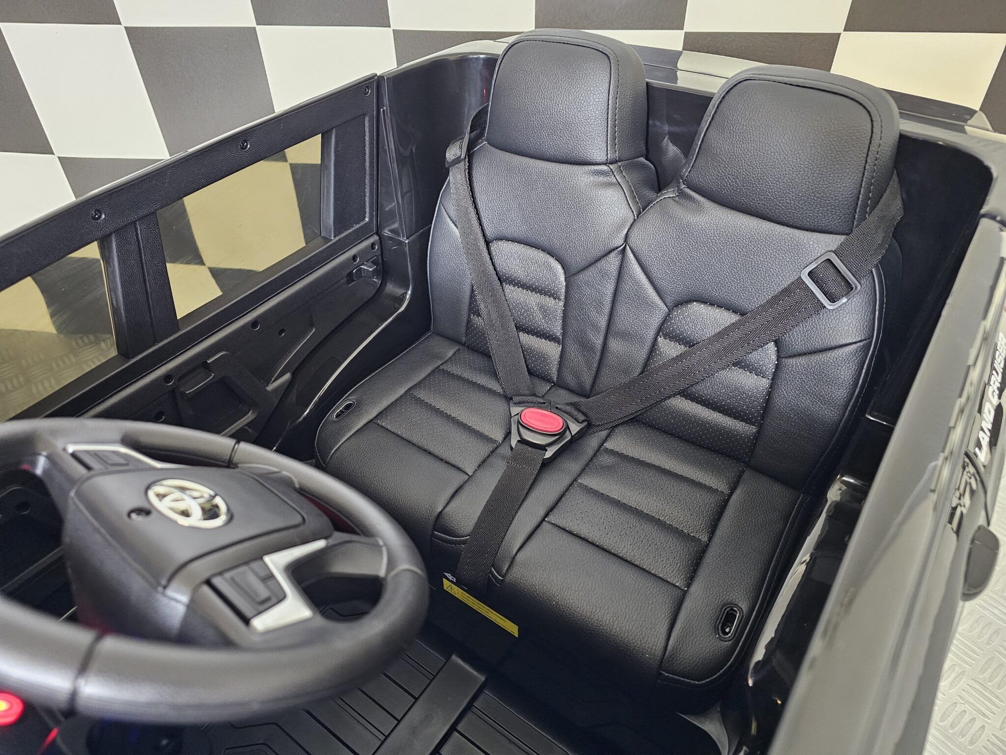 Auto Elettrica Polizia 24V per Bambini, Toyota Land Cruiser, Nero, RC, 1 Piazza Ampia