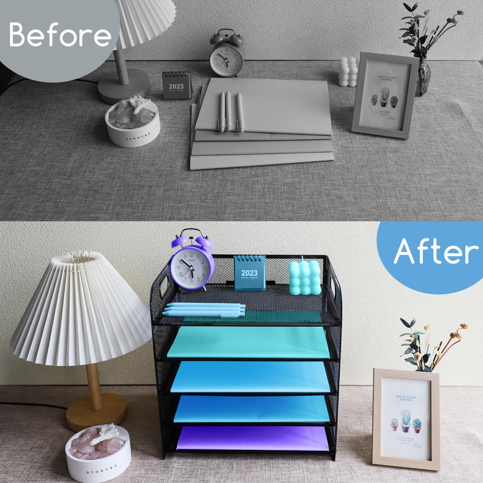 Organiseur De Bureau Avec Porte-Fichiers, Organiseur De Bureau À 4