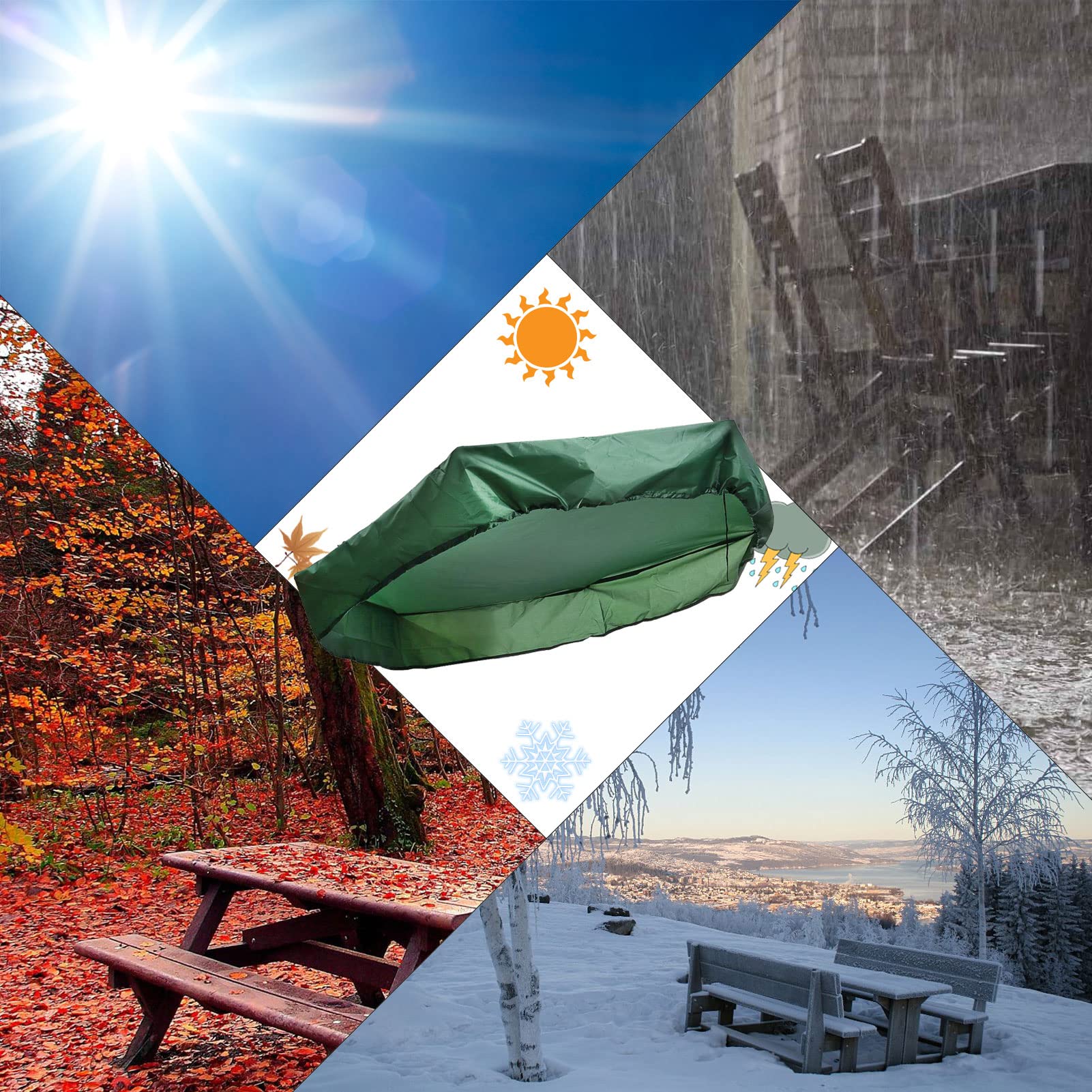 Sandkasten Abdeckung Schiff 160x113cm - Wasserdichte Gartenabdeckung Grün