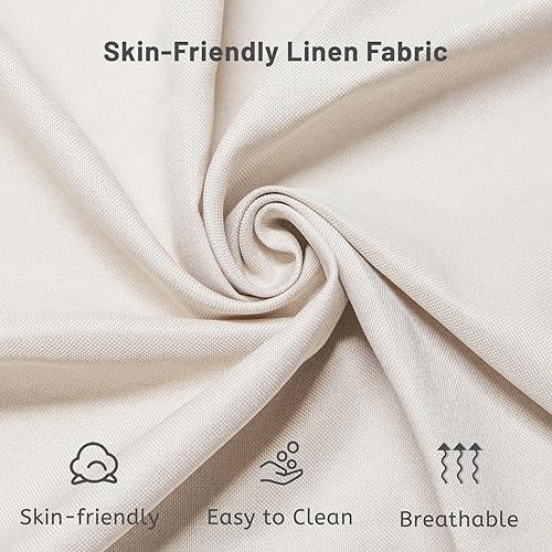 Miniatura 5 de Furniliving Juego de 4 sillas de comedor francesas de campo, sillas de comedor tapizadas con respaldo redondo, sillas de cocina de granja para sala