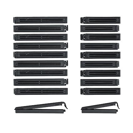 Bizpressions Food Snack Bag Pouch Clip Heavy Duty Multipurpose Sealer for Home an Kitchen, Airtight Vacuum Seal Clips Plastic Clamps (Set of 20, Black Color) (10 Medium + 10 Large)