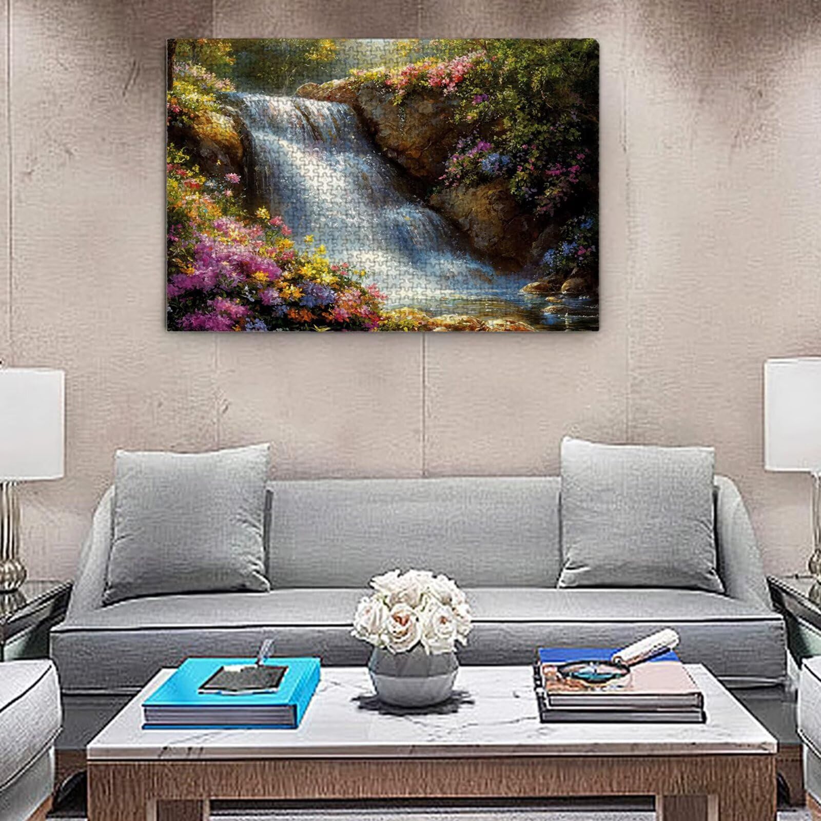 Jigsaw Puzzle, 4000 Pezzi Puzzle Classici, Fiore Puzzle Rilassamento Intelligence, Mpossibile Difficile Puzzles impegnativo per adulti Puzzles per Gioco Familiare, Regalo per Amore Amico Cascate K0F67