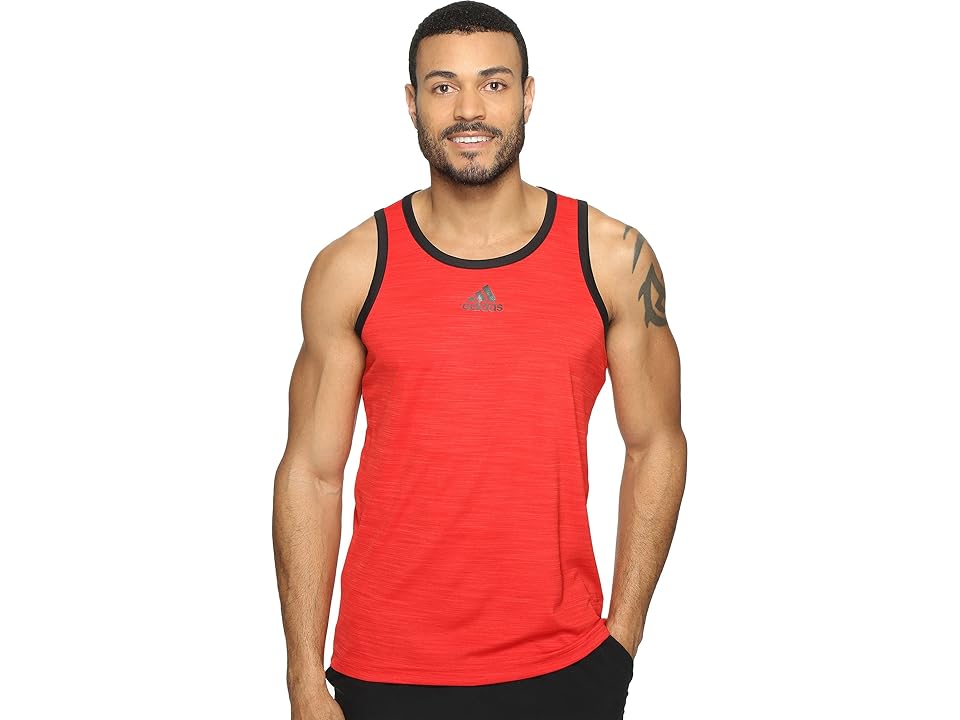 

adidas Heathered 3G Tank (Scarlet/Black) Men's Sleeveless