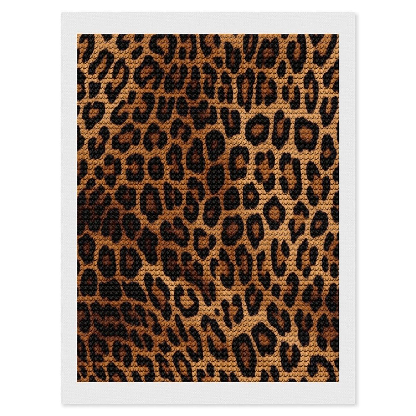 JTREHY Cool Cheetah Leopard Diamond Art Kits Personalized DIY Round Diamond Painting Kits for Beginner Full Drill Diamonds Dots Paintings for Adults Gem Art Crafts Home Decor
