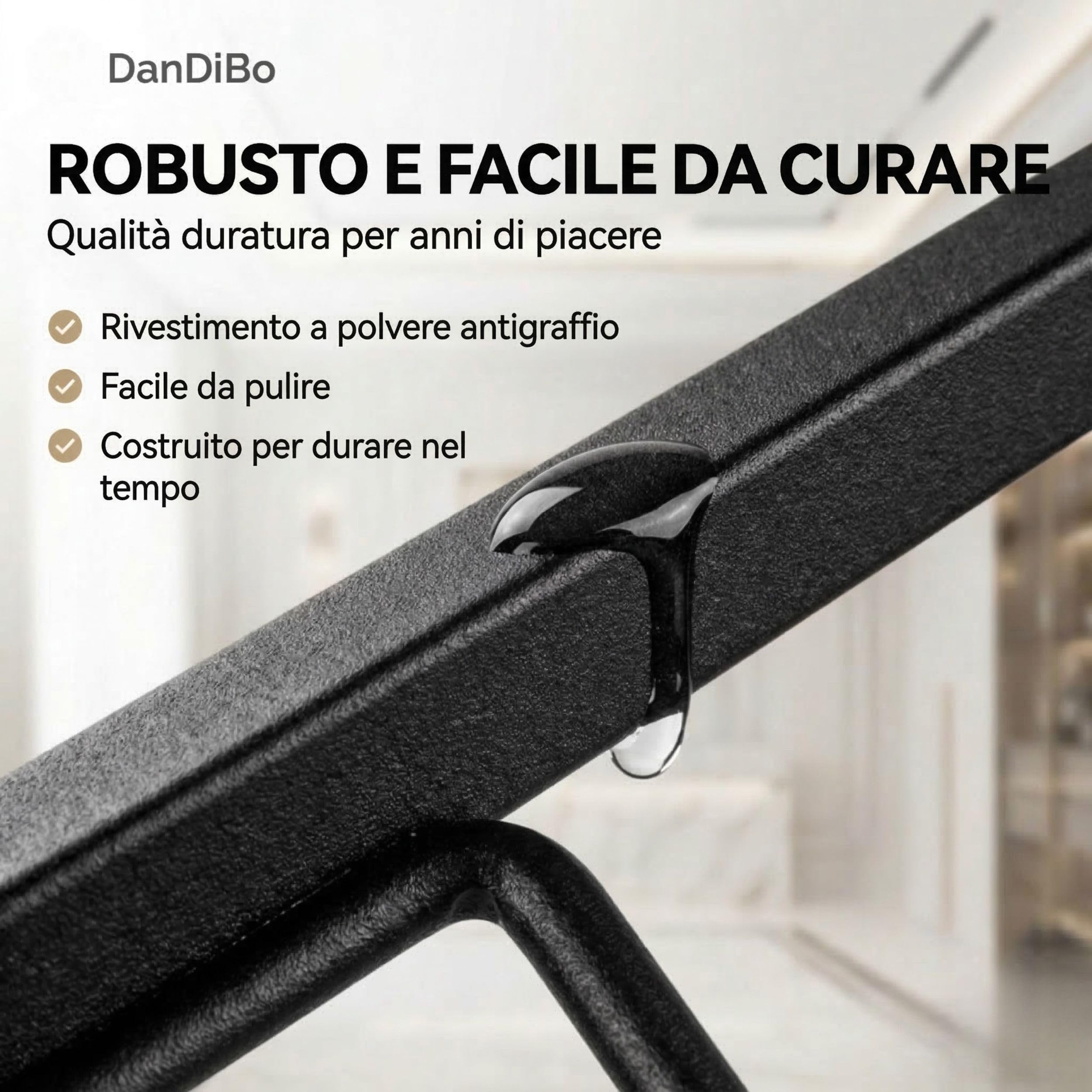DanDiBo Portabottiglie in metallo, colore nero, 96693