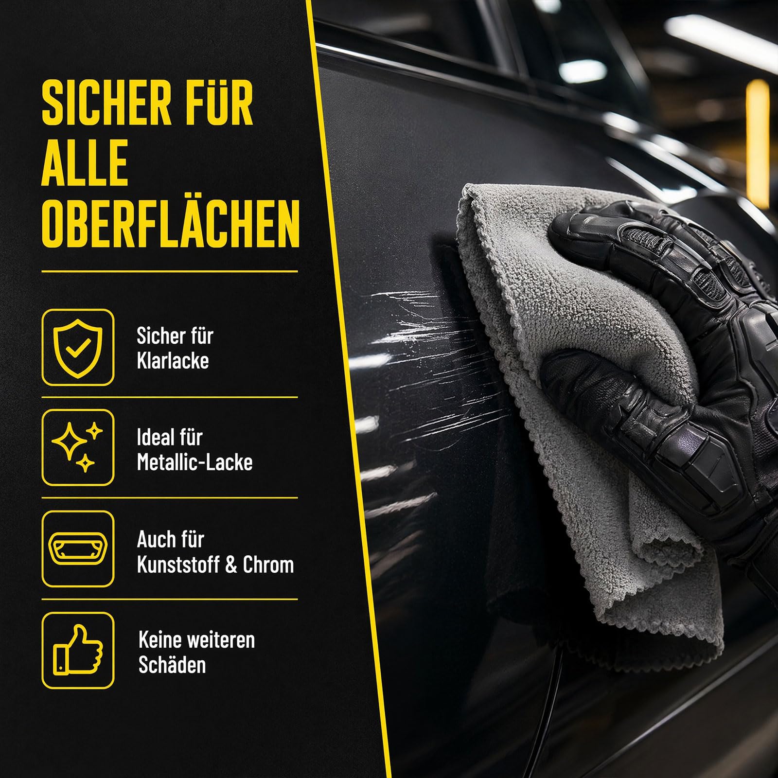 NanoPolix Tuch 2 Stück, Nano Polix Kratzerentferner Tuch, Nanopolix Scratch Remover Auto, Nano Polix Kratzerreparatur, Glanzwiederherstellung und Lackpflege für alle Lackfarben